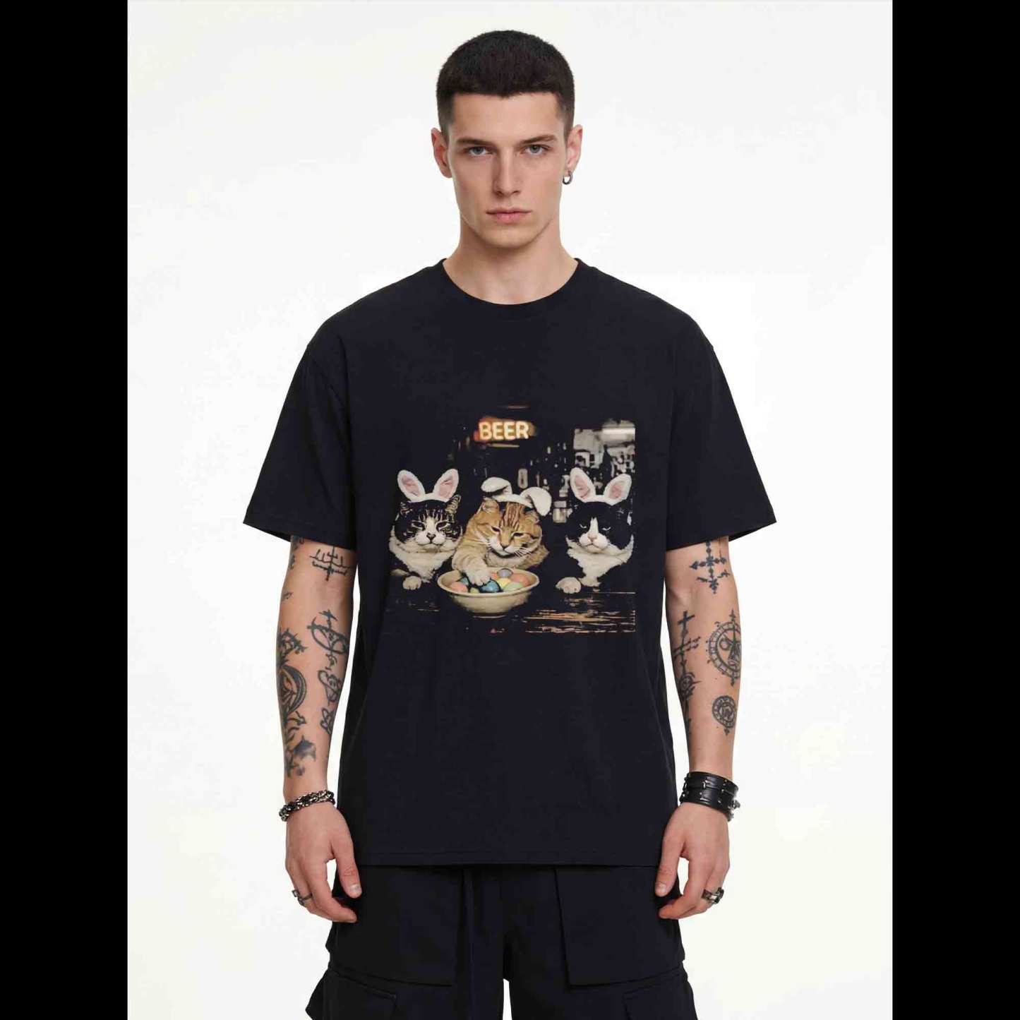 Easter Bunny Cats Bar T-shirt