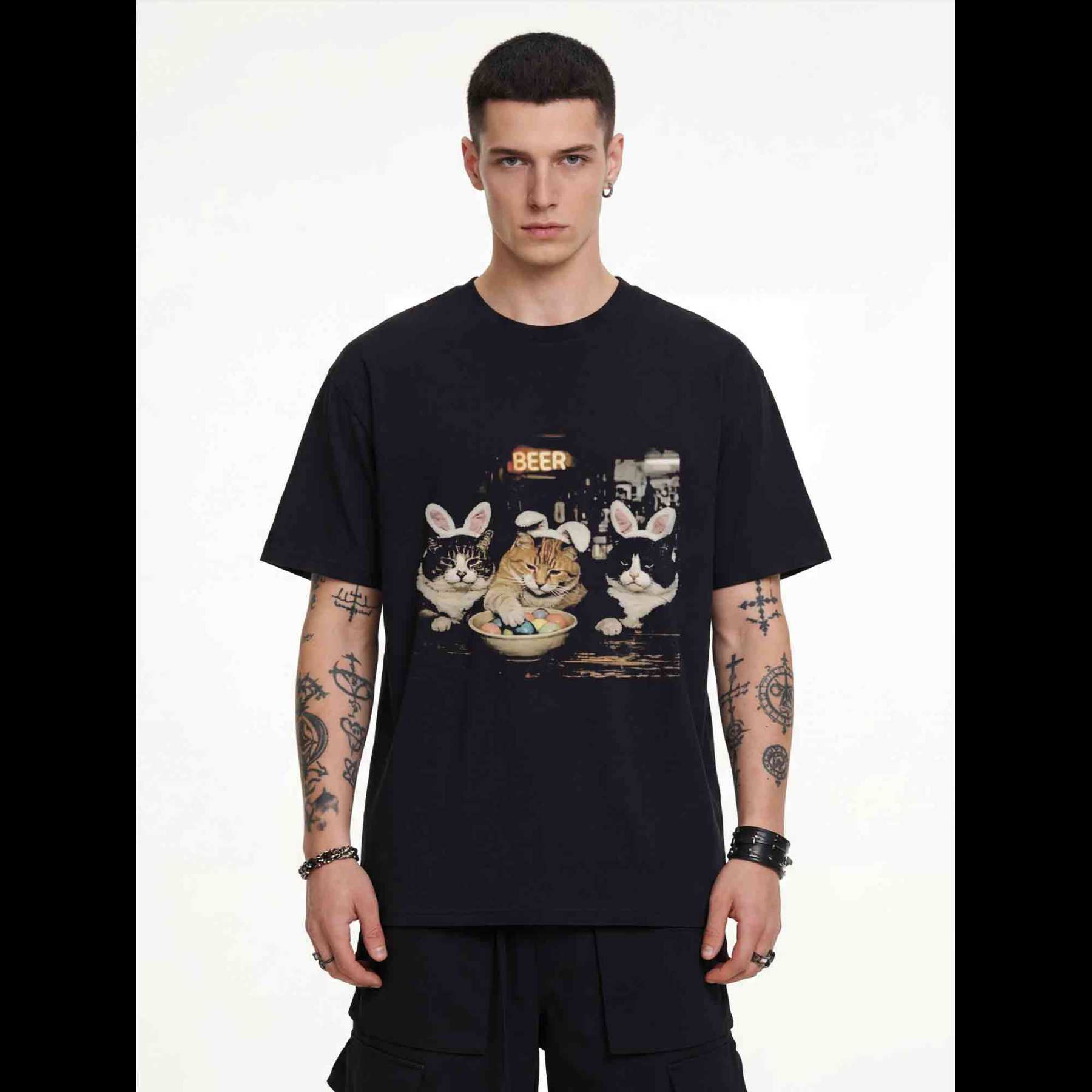 Easter Bunny Cats Bar T-shirt