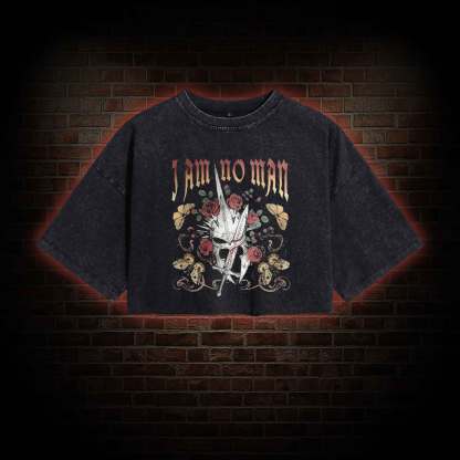 I am No Man Washed Cropped T-shirts