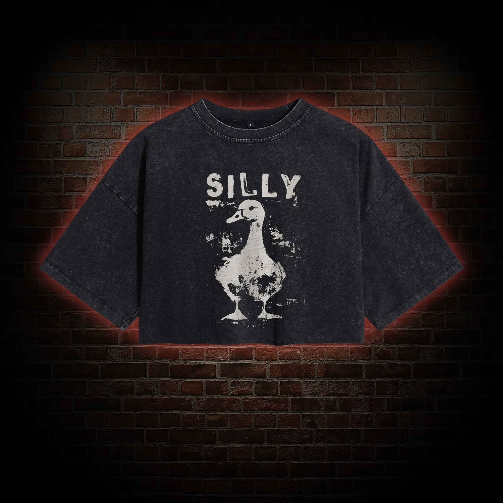 Silly Goose Washed Cropped T-shirts