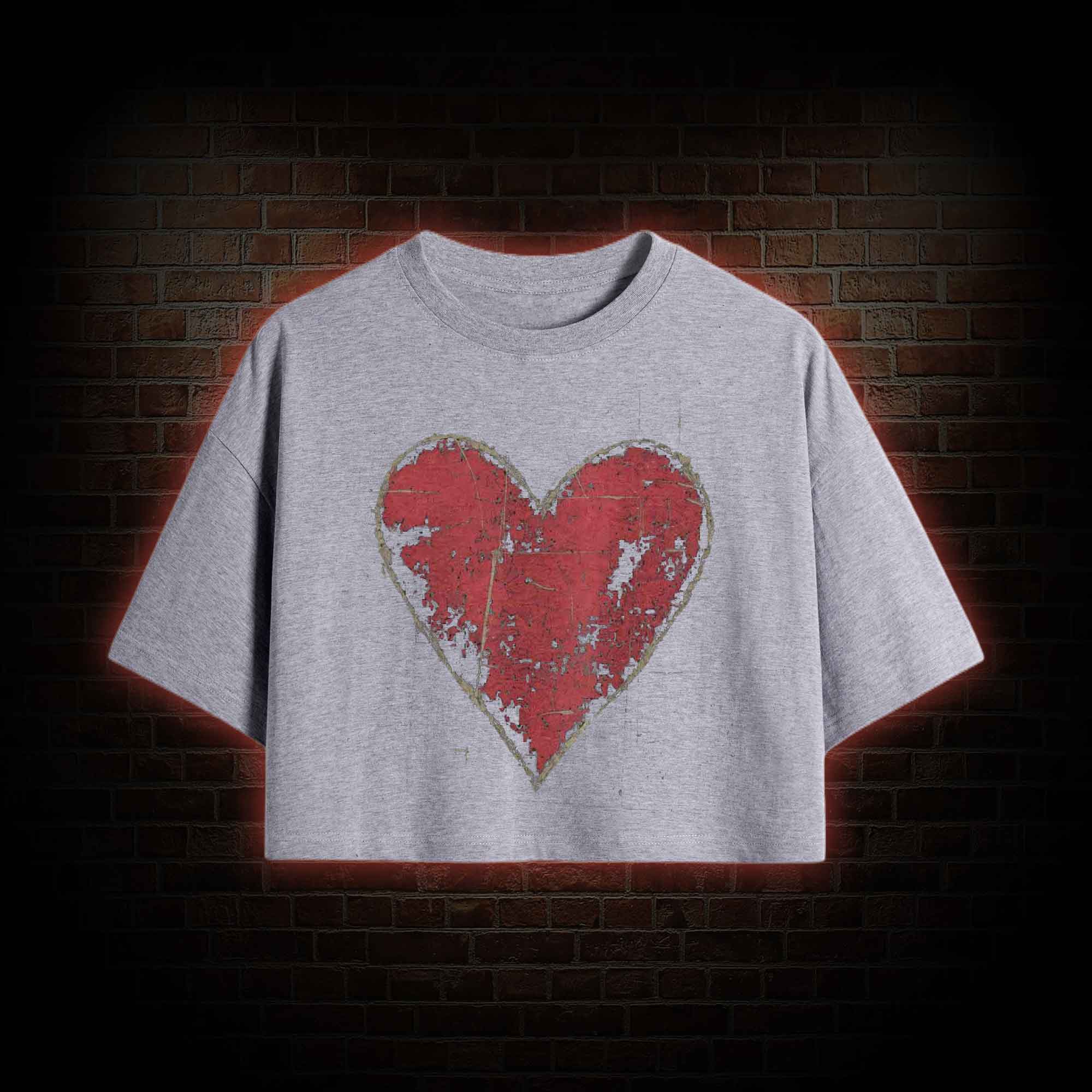 Distressed Heart Crop Top