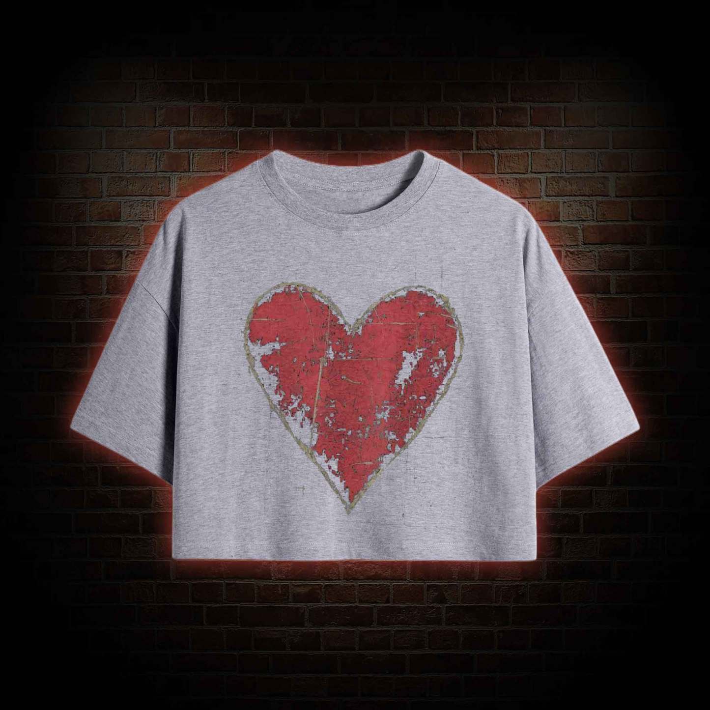 Distressed Heart Crop Top