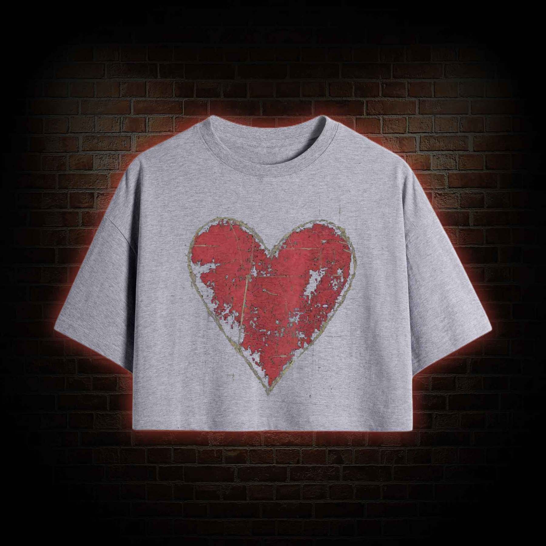 Distressed Heart Crop Top