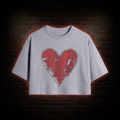 Distressed Heart Crop Top