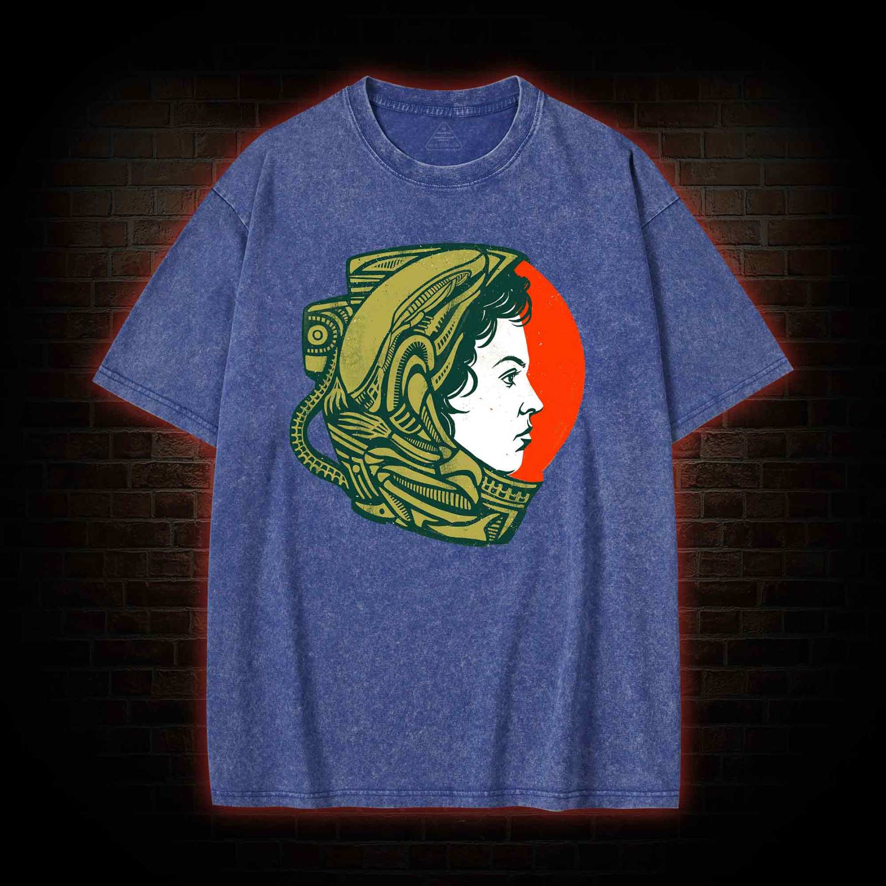 Retro Style Alien Washed T-shirt