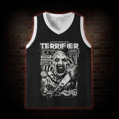 Warning Chaos Violence Bloodshed Mesh Jersey Tank Top