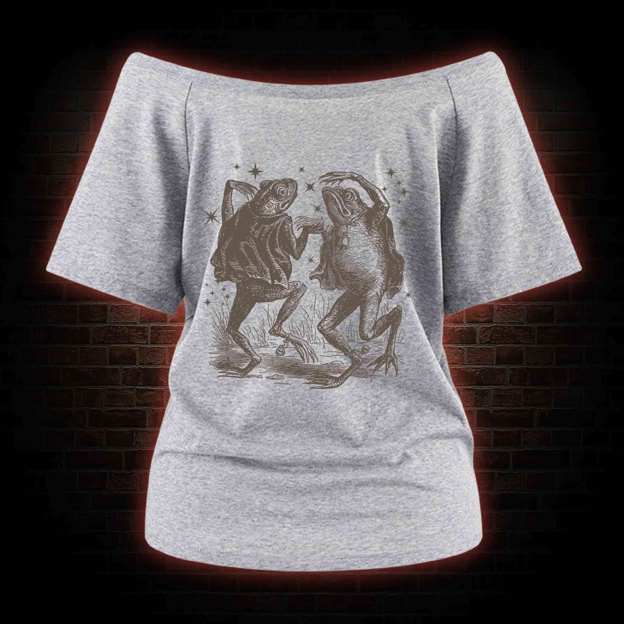 Dancing Frogs One-Shoulder T-Shirt