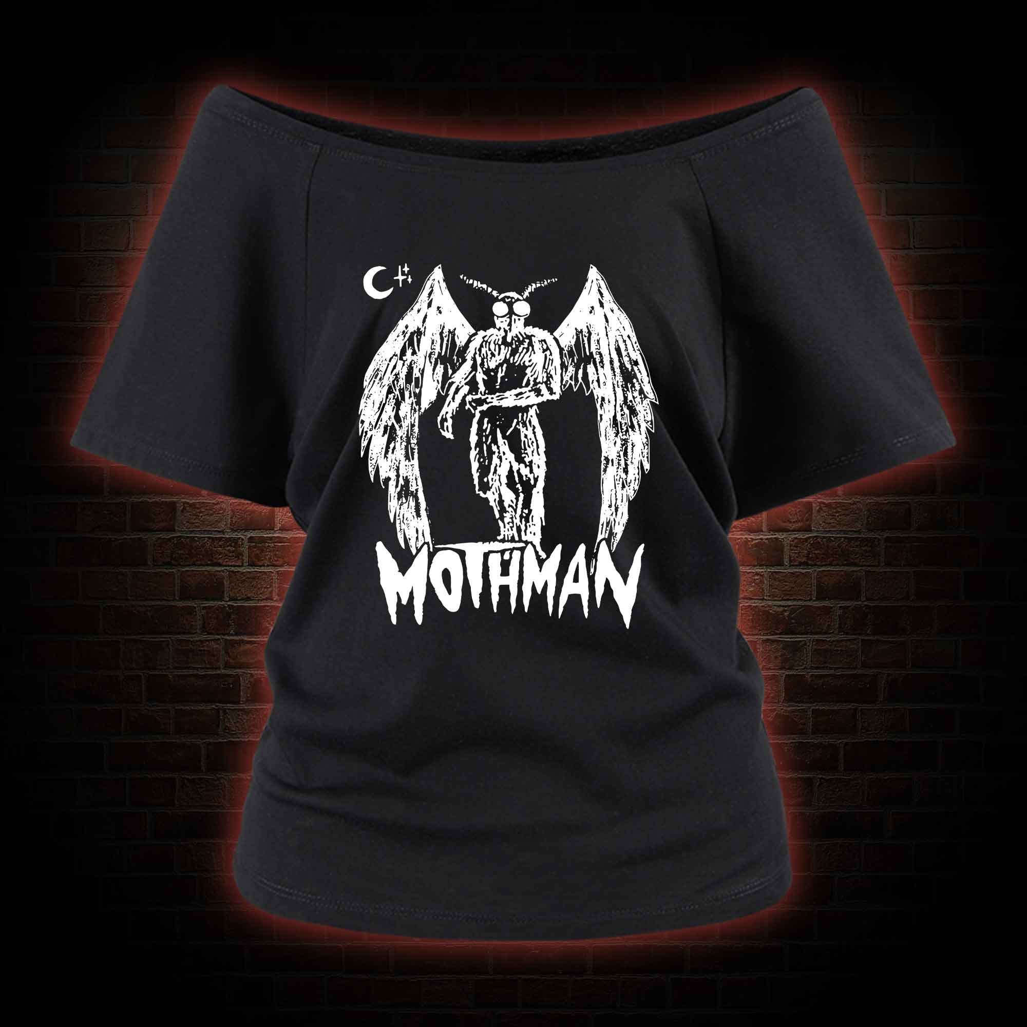 Mothman Off Shoulder T-shirts