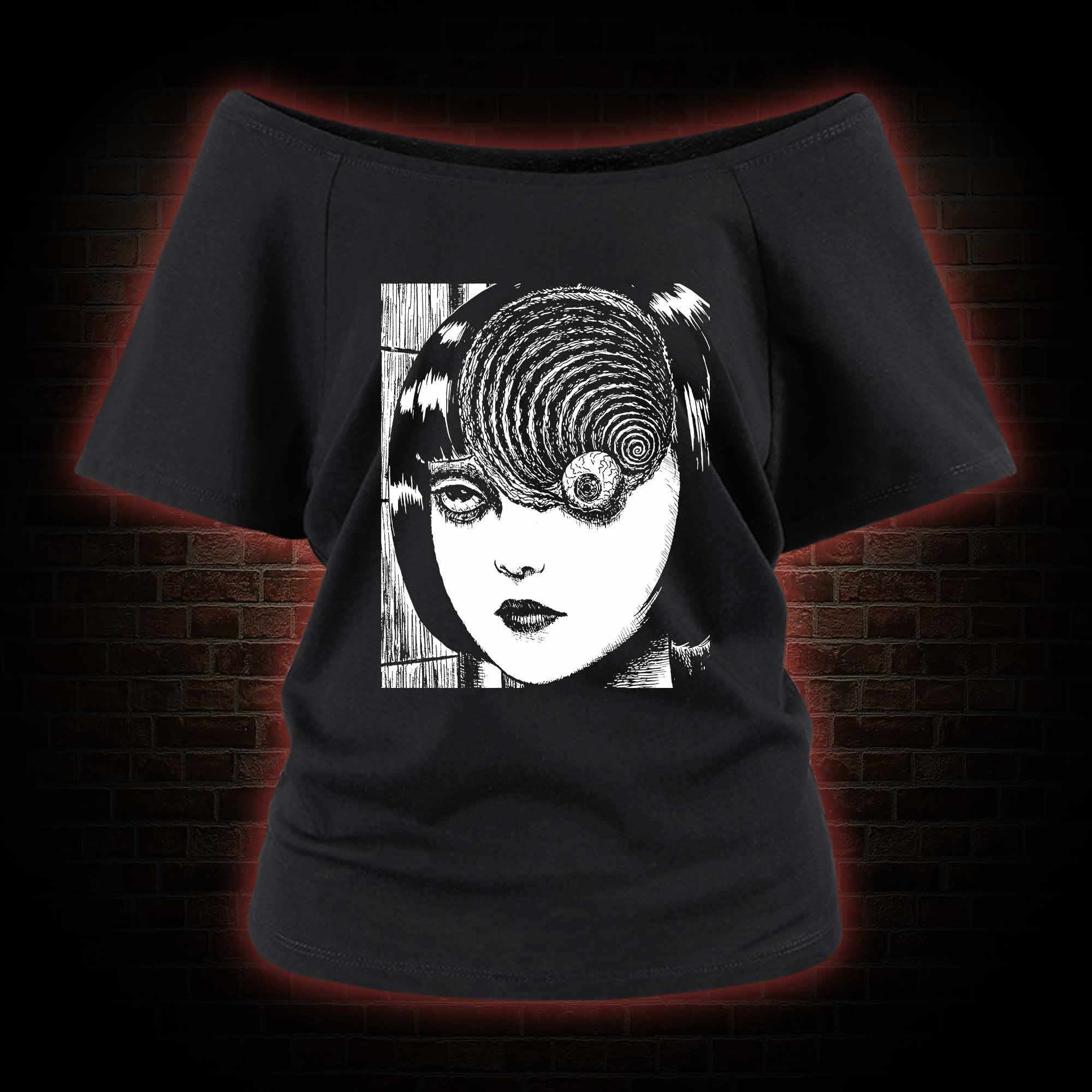 Horror Eyeball Off Shoulder T-shirts