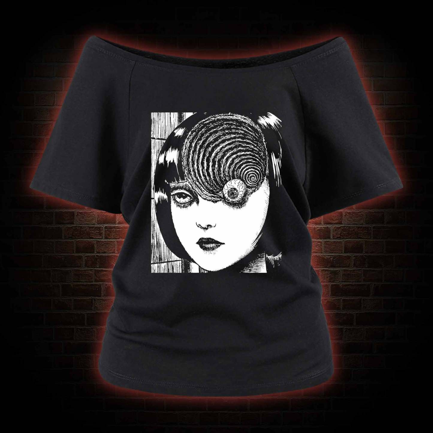 Horror Eyeball Off Shoulder T-shirts