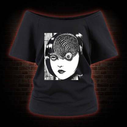 Horror Eyeball Off Shoulder T-shirts