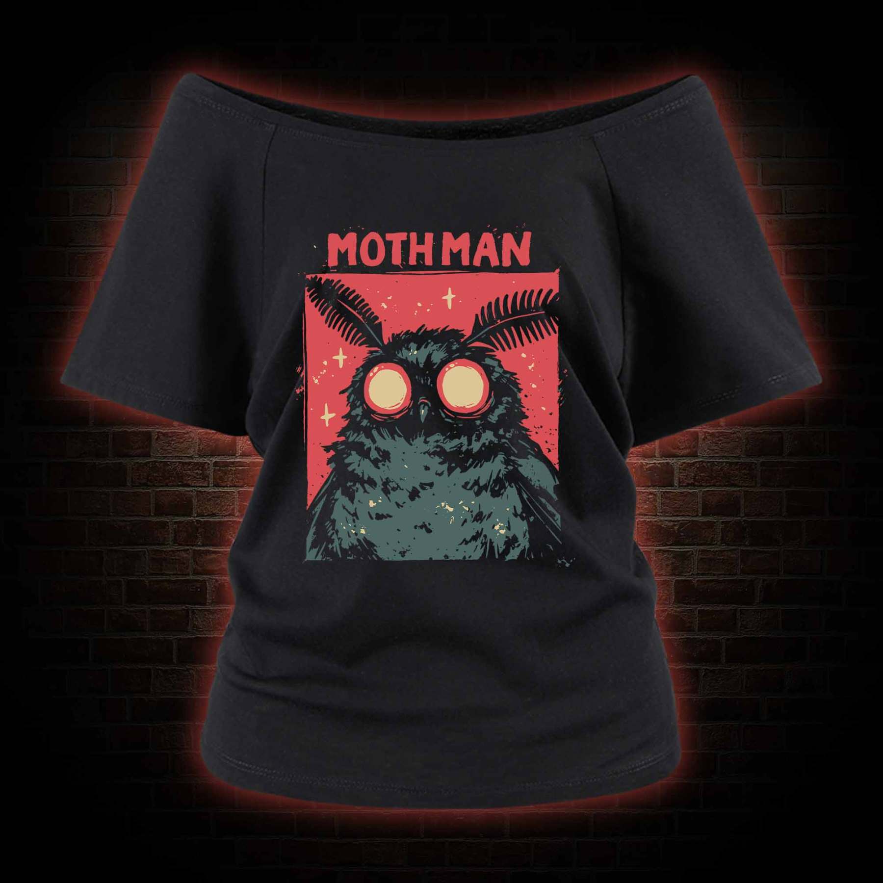 Cryptid Mothman Off Shoulder T-shirts