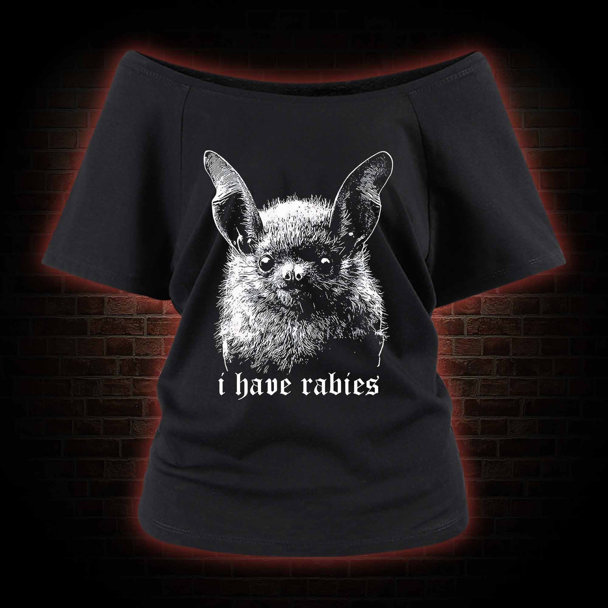 I Have Rabies Bat Off Shoulder T-shirts