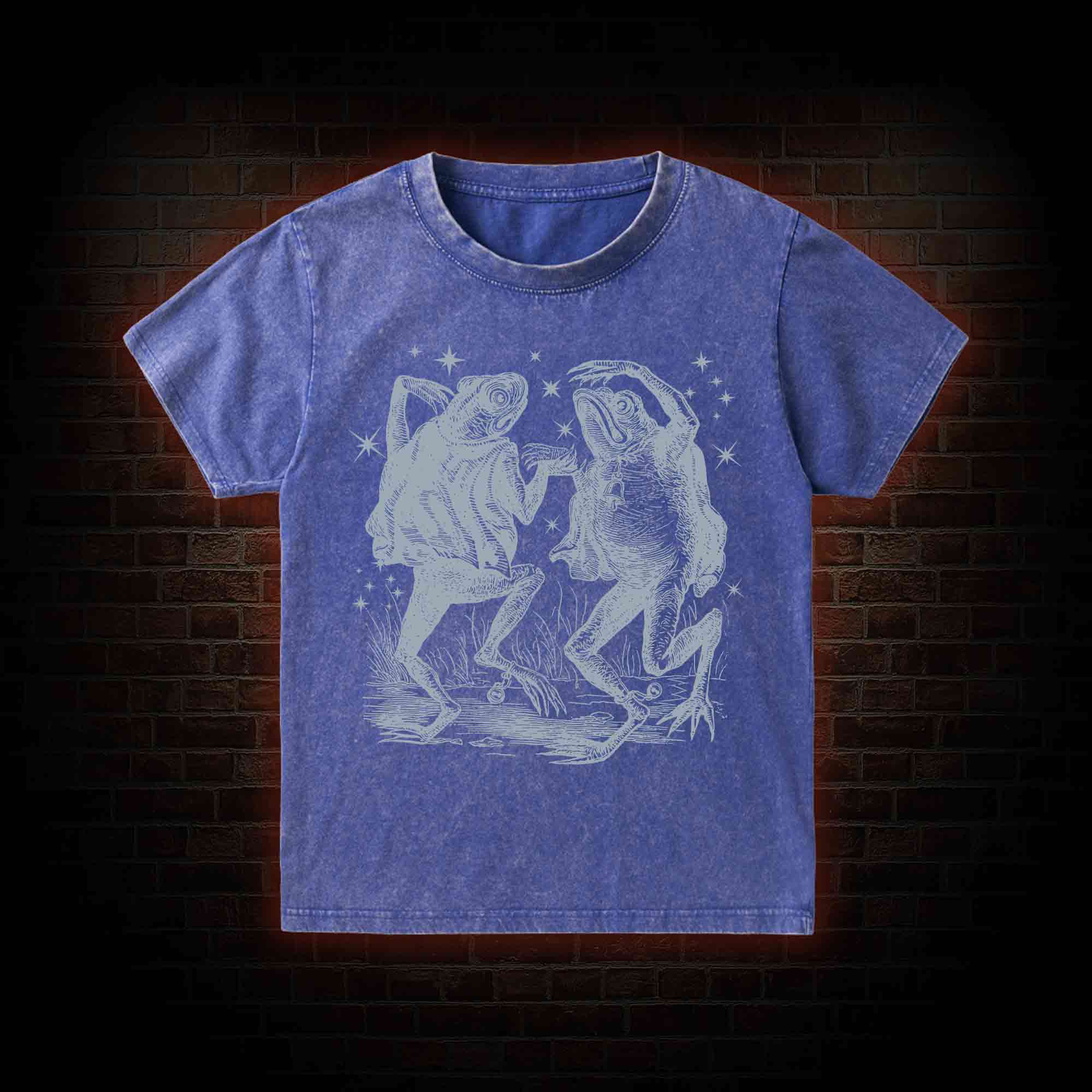 Dancing Frogs Kid Washed T-Shirt