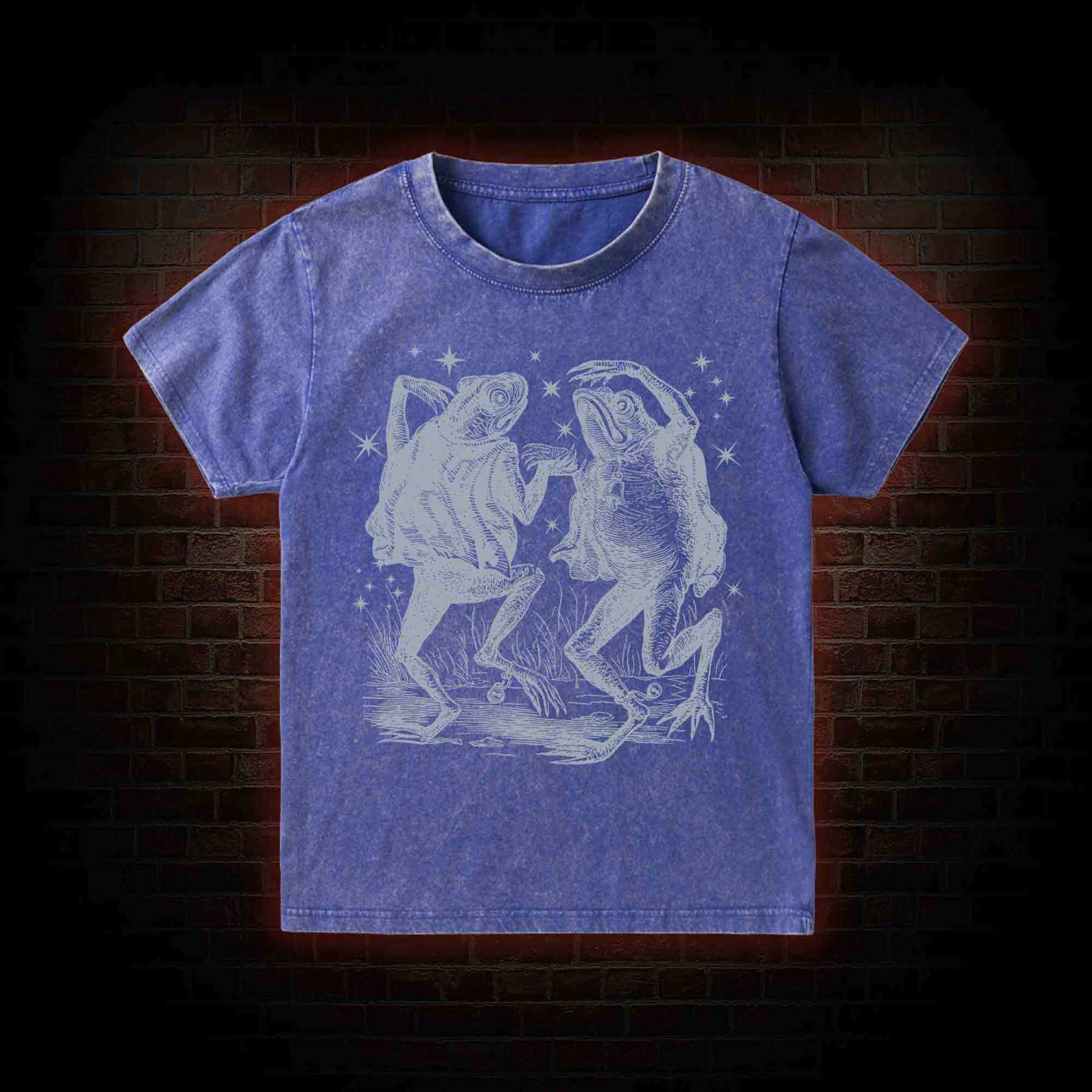 Dancing Frogs Kid Washed T-Shirt