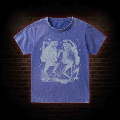 Dancing Frogs Kid Washed T-Shirt