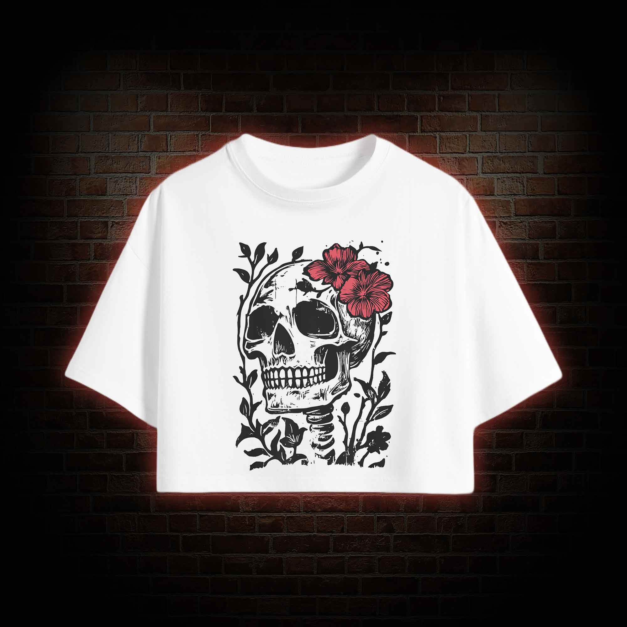 Flower Skull Crop Top