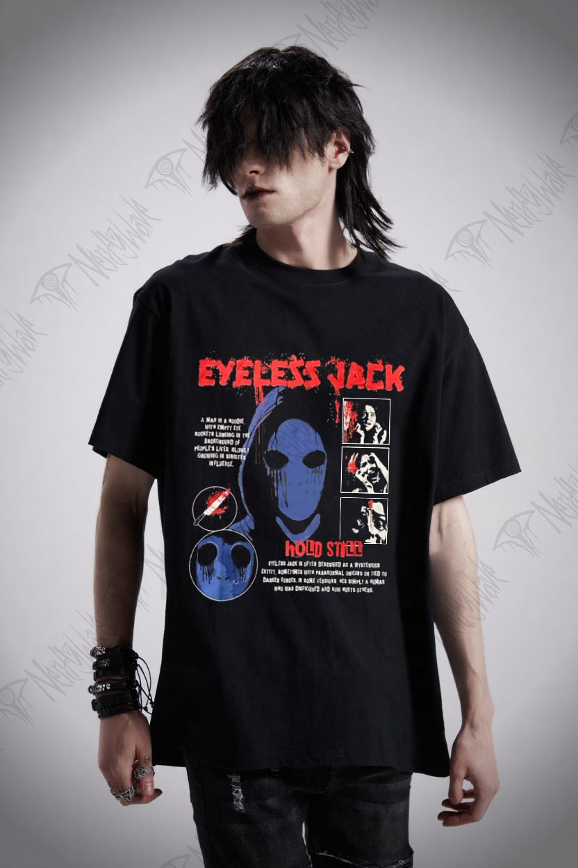 A Man in a Hoodie with Empty Eye Sockets T-shirt