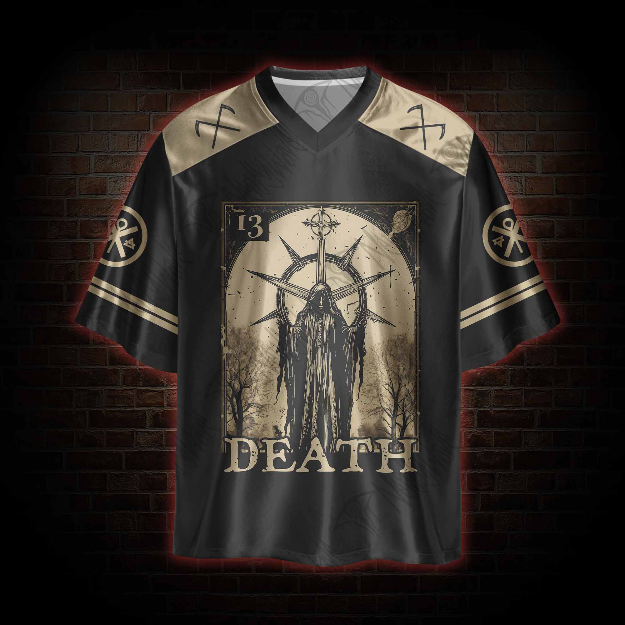 Death in Cloak Tarot Card Oversized Jersey