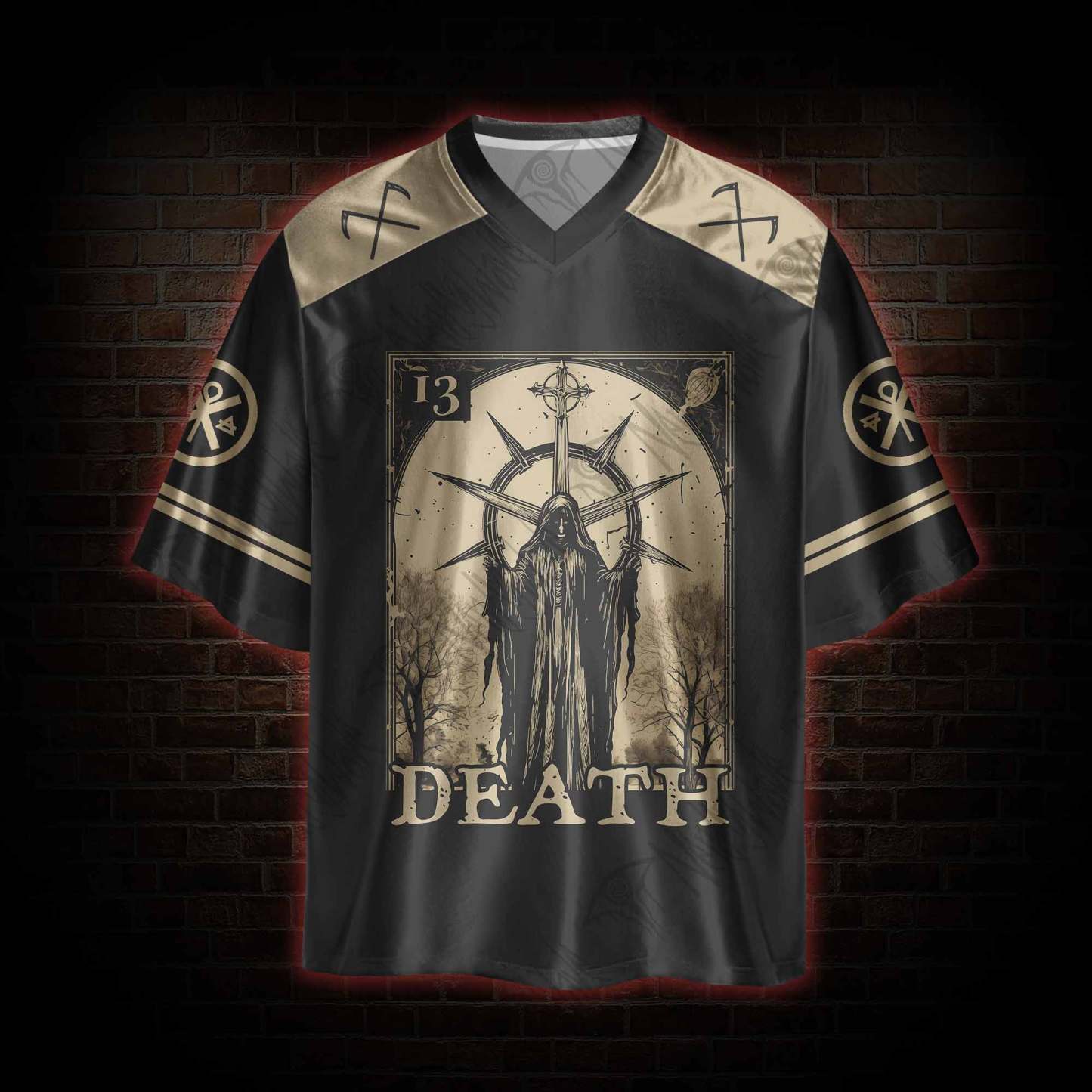 Death in Cloak Tarot Card Oversized Jersey