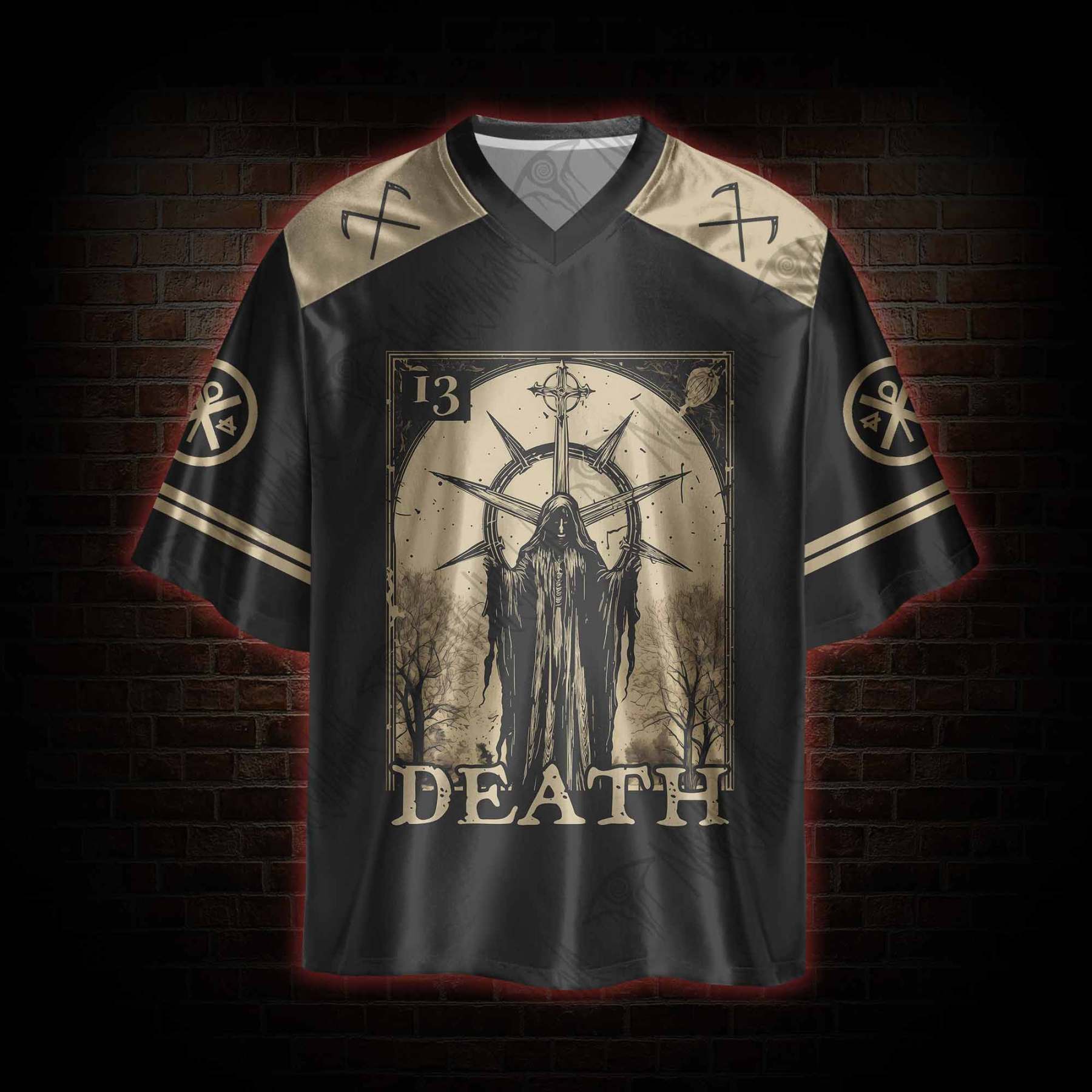 Death in Cloak Tarot Card Oversized Jersey