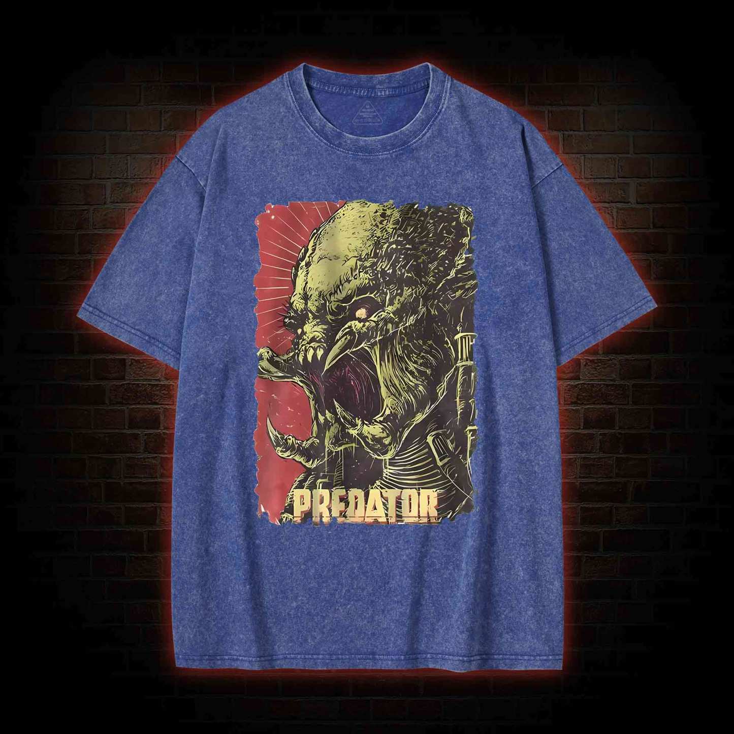 Alien Vs Alien Hunter Vintage Movie Washed T-shirt