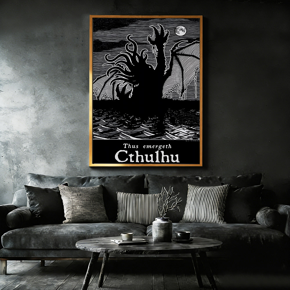 Thus Emergeth Cthulhu Framed Canvas Print