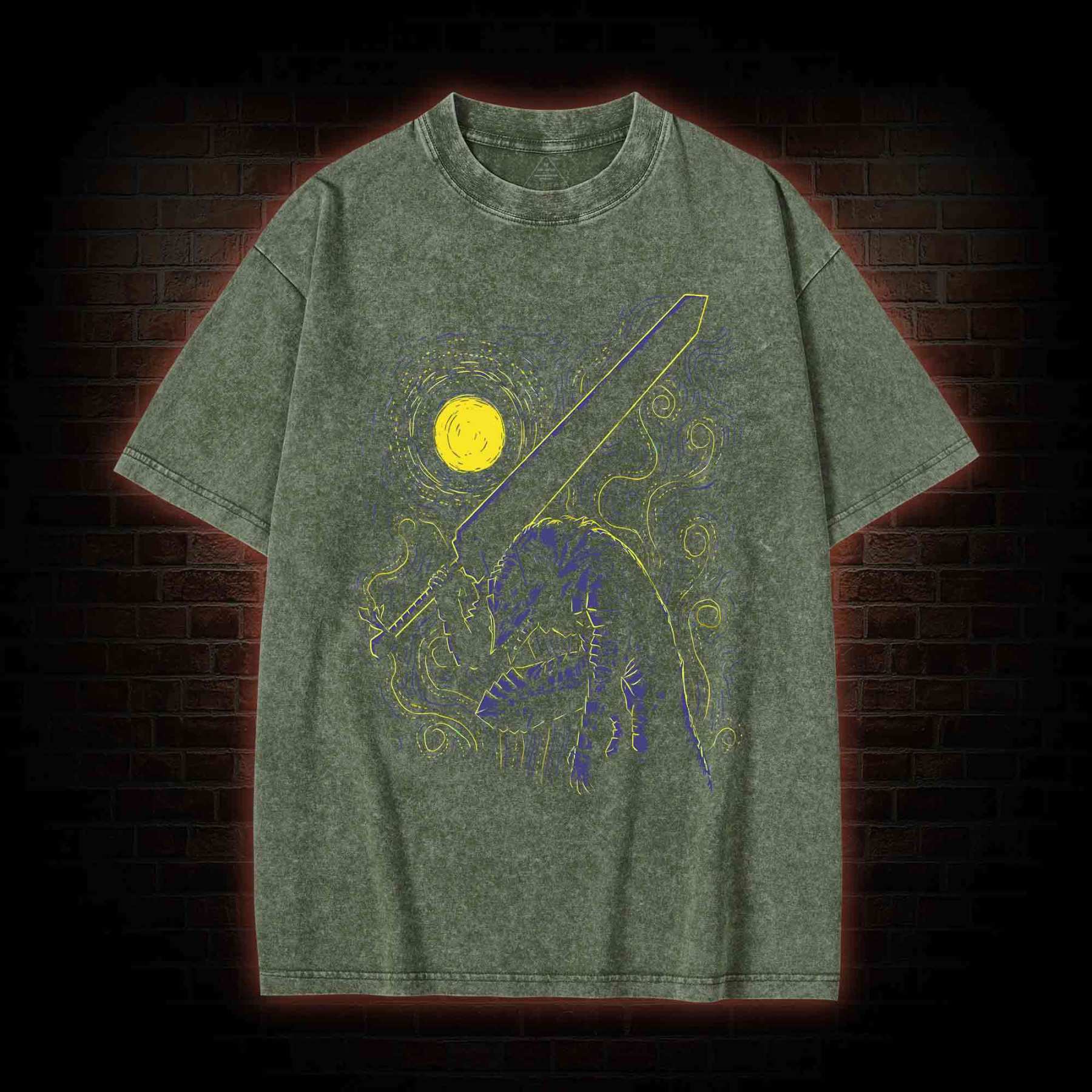 Impressionist Swordsman Washed T-Shirt