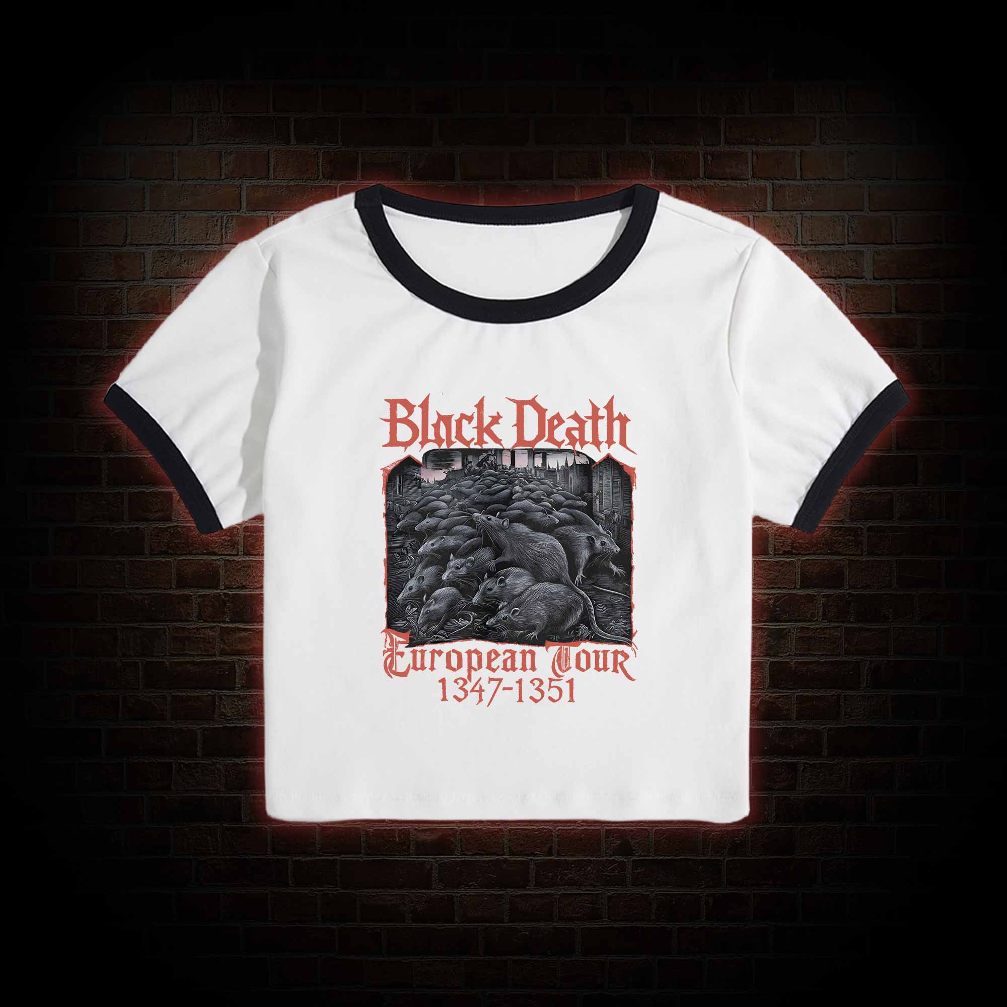 Vintage Black Death European Tour Baby Tee