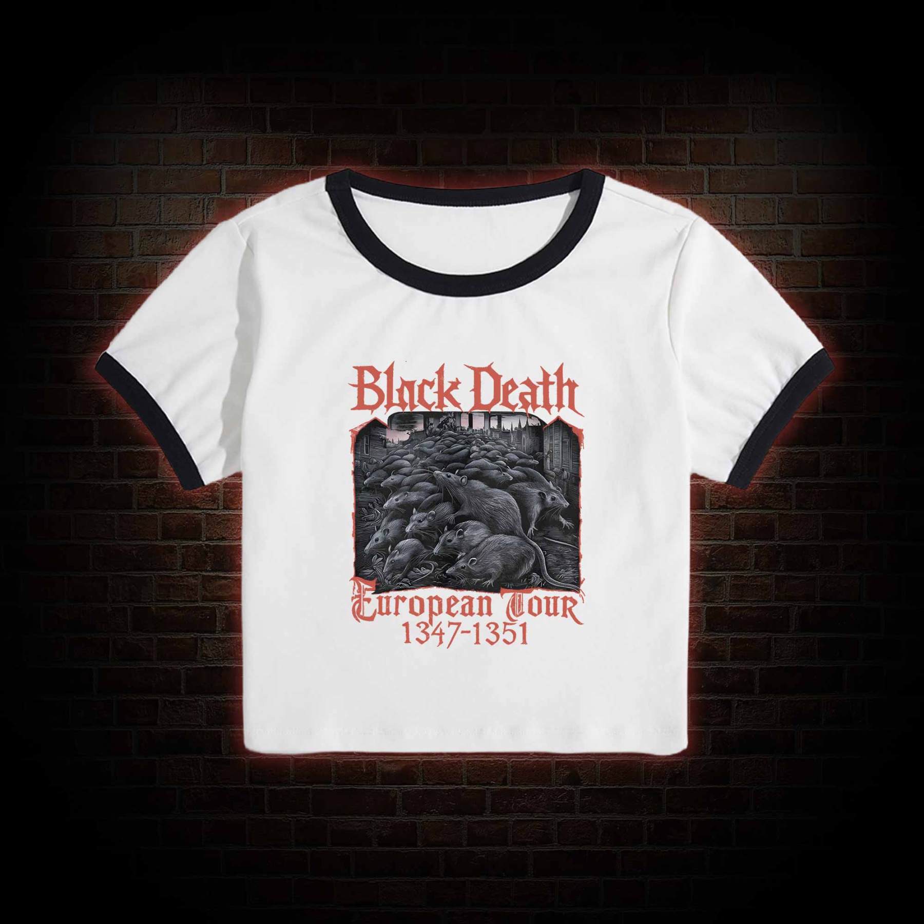 Vintage Black Death European Tour Baby Tee