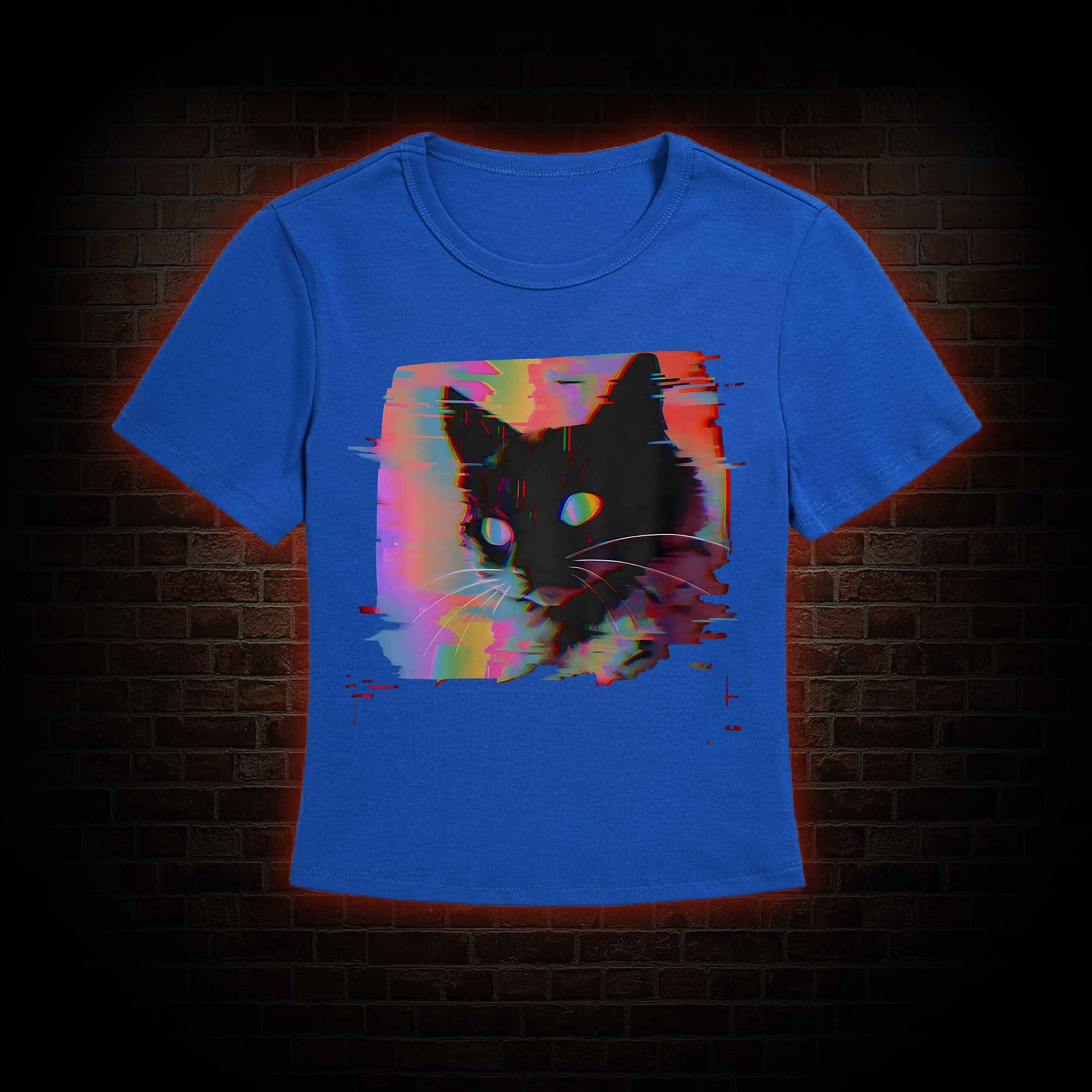Psychedelic Weirdcore Cat Slim Fit T-Shirt