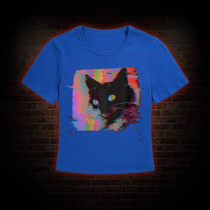 Psychedelic Weirdcore Cat Slim Fit T-Shirt