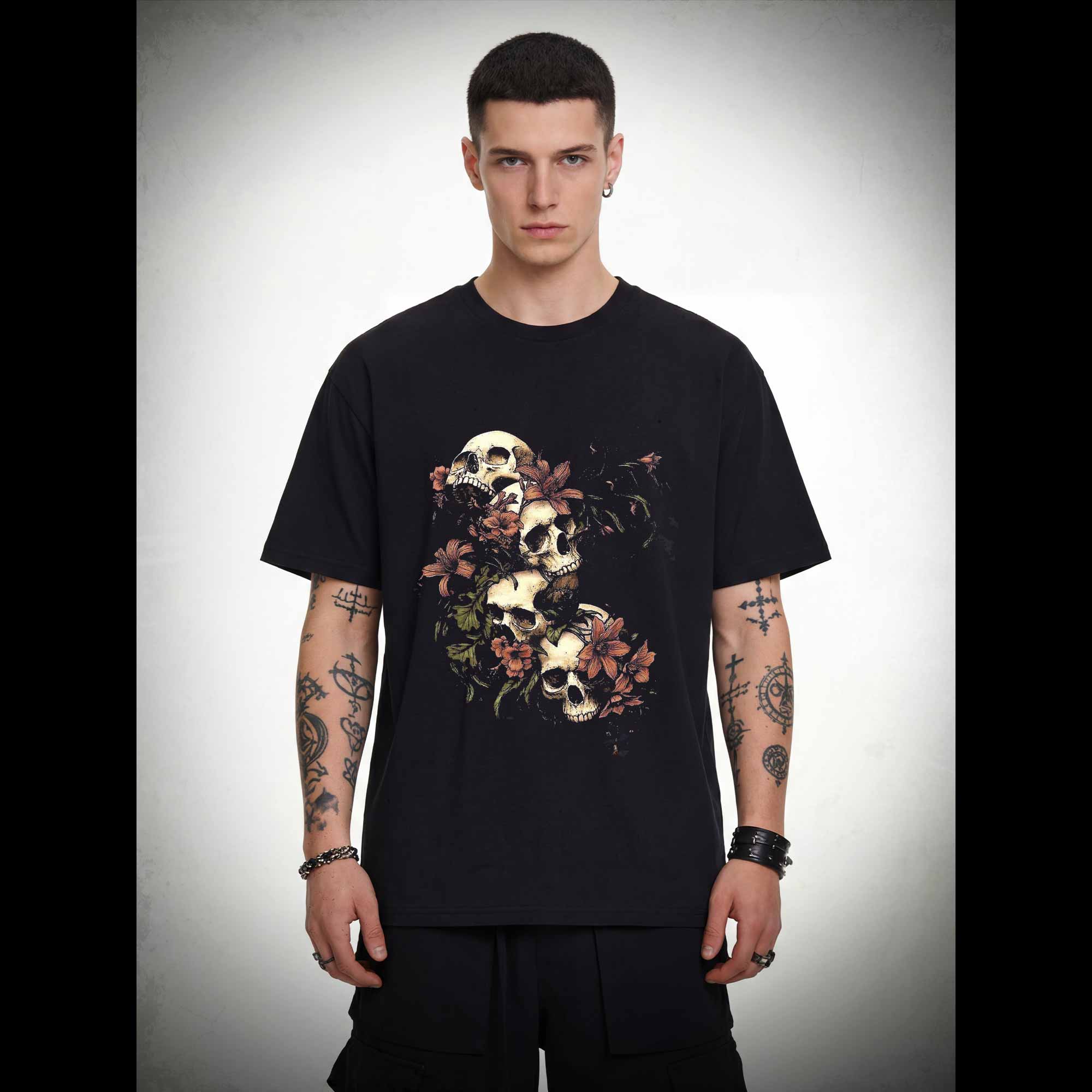 Gothic Botanical Skeleton T-shirt