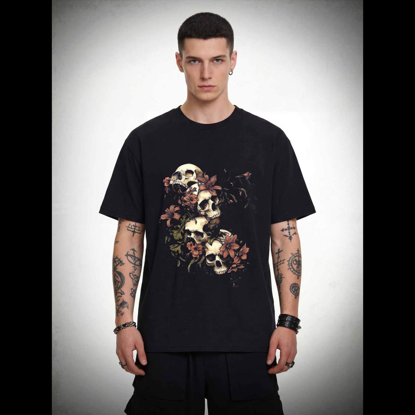 Gothic Botanical Skeleton T-shirt