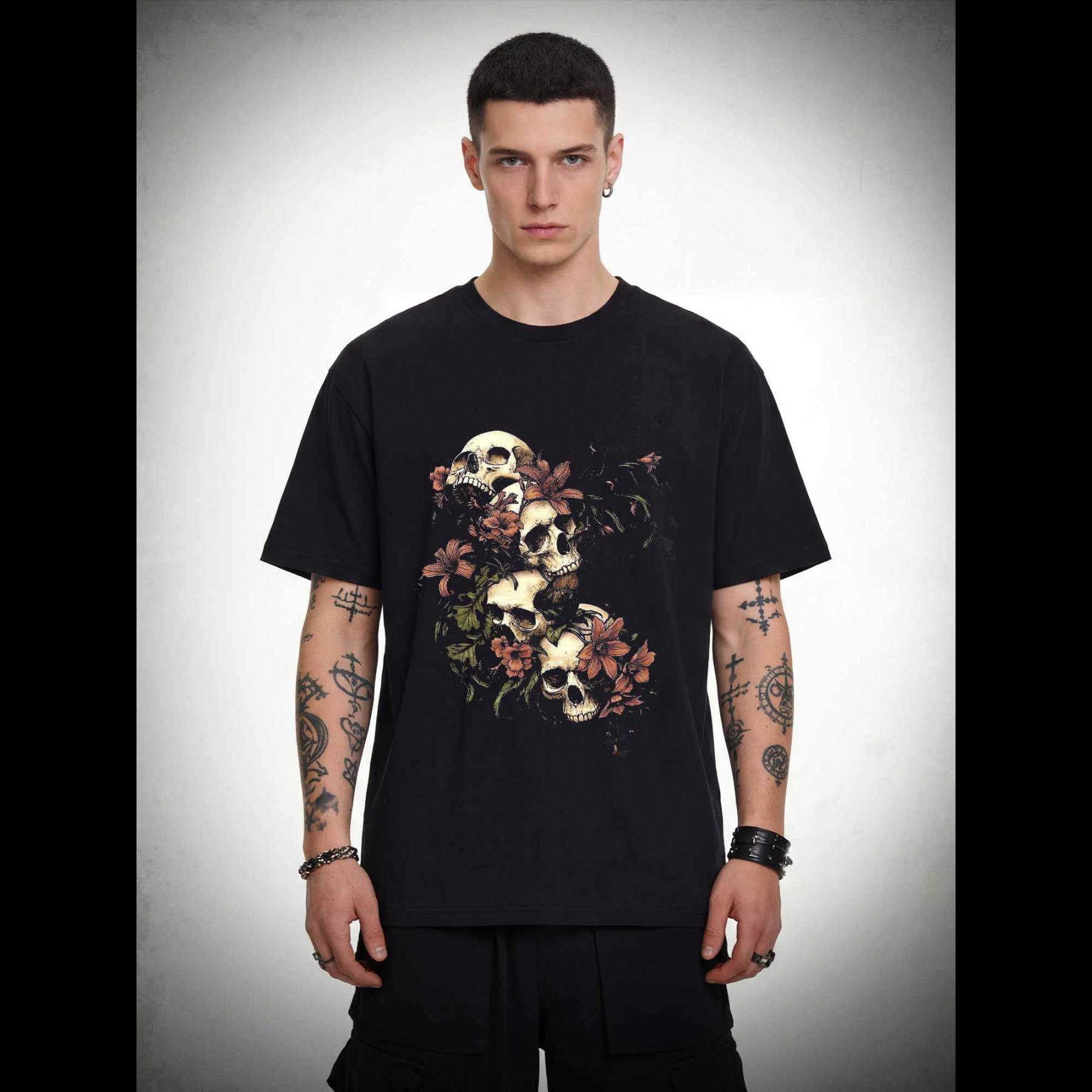 Gothic Botanical Skeleton T-shirt