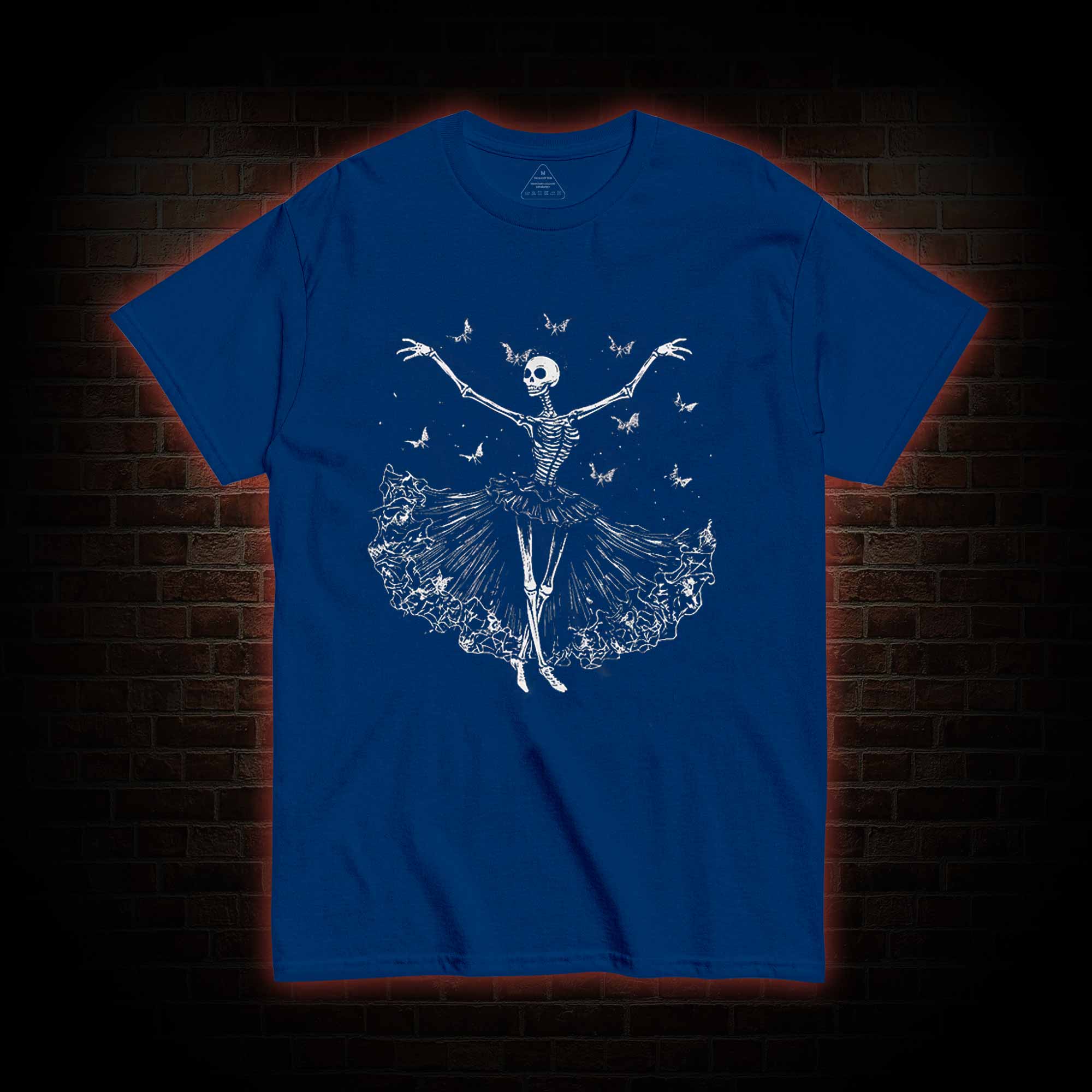 Floral Ballerina with Bats Skeleton T-shirt
