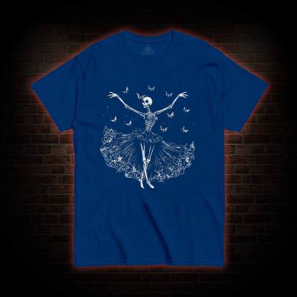 Floral Ballerina with Bats Skeleton T-shirt