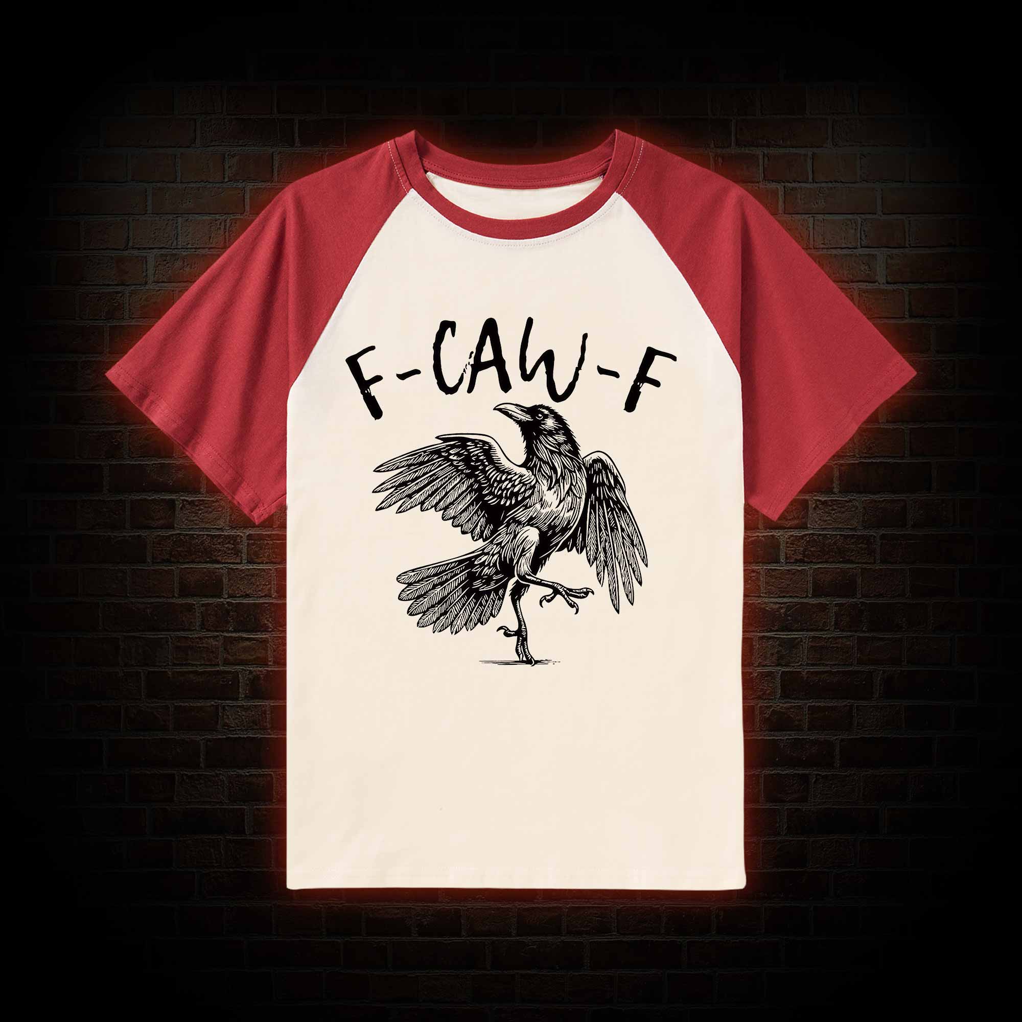 F-caw-f Funny Raglan T-shirt