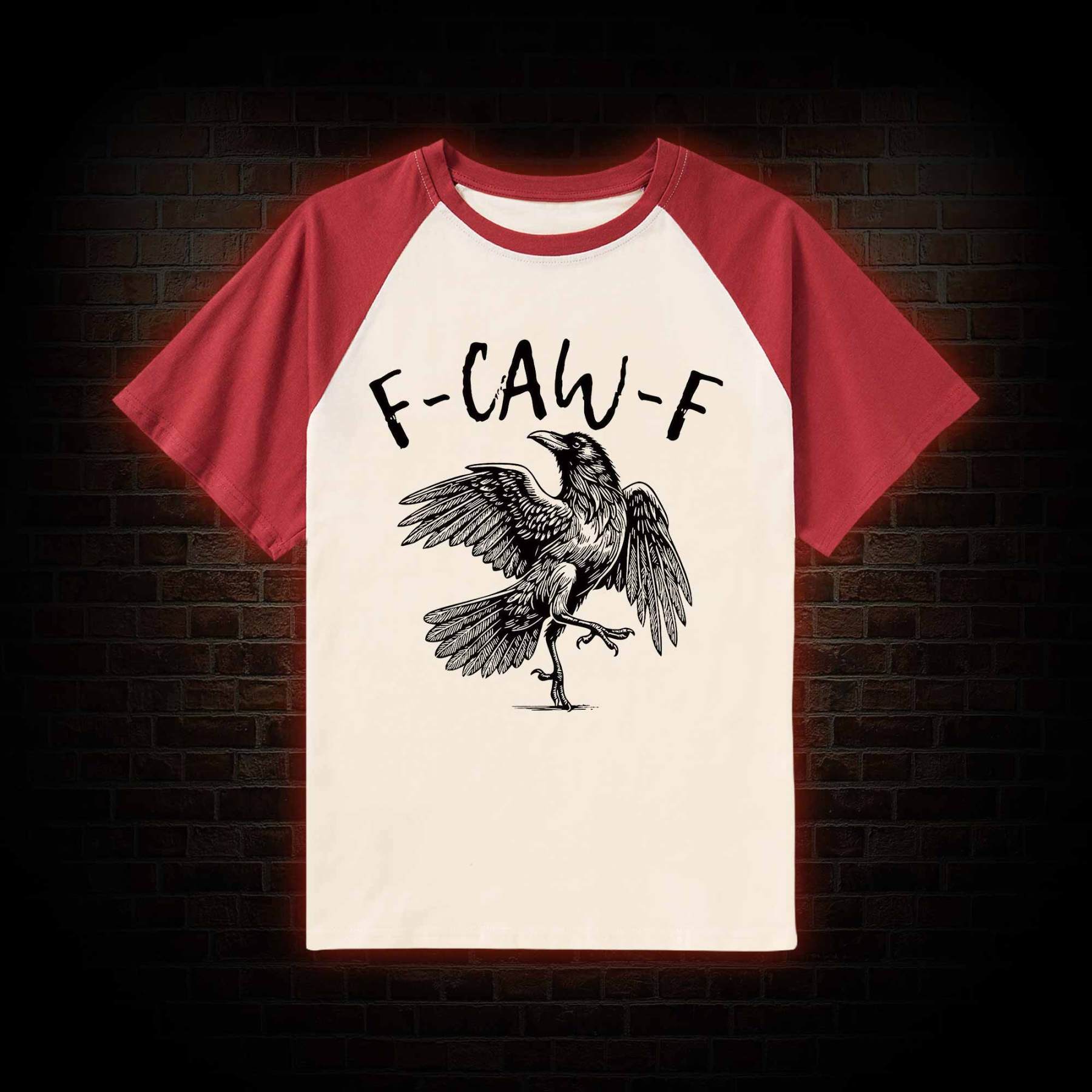 F-caw-f Funny Raglan T-shirt