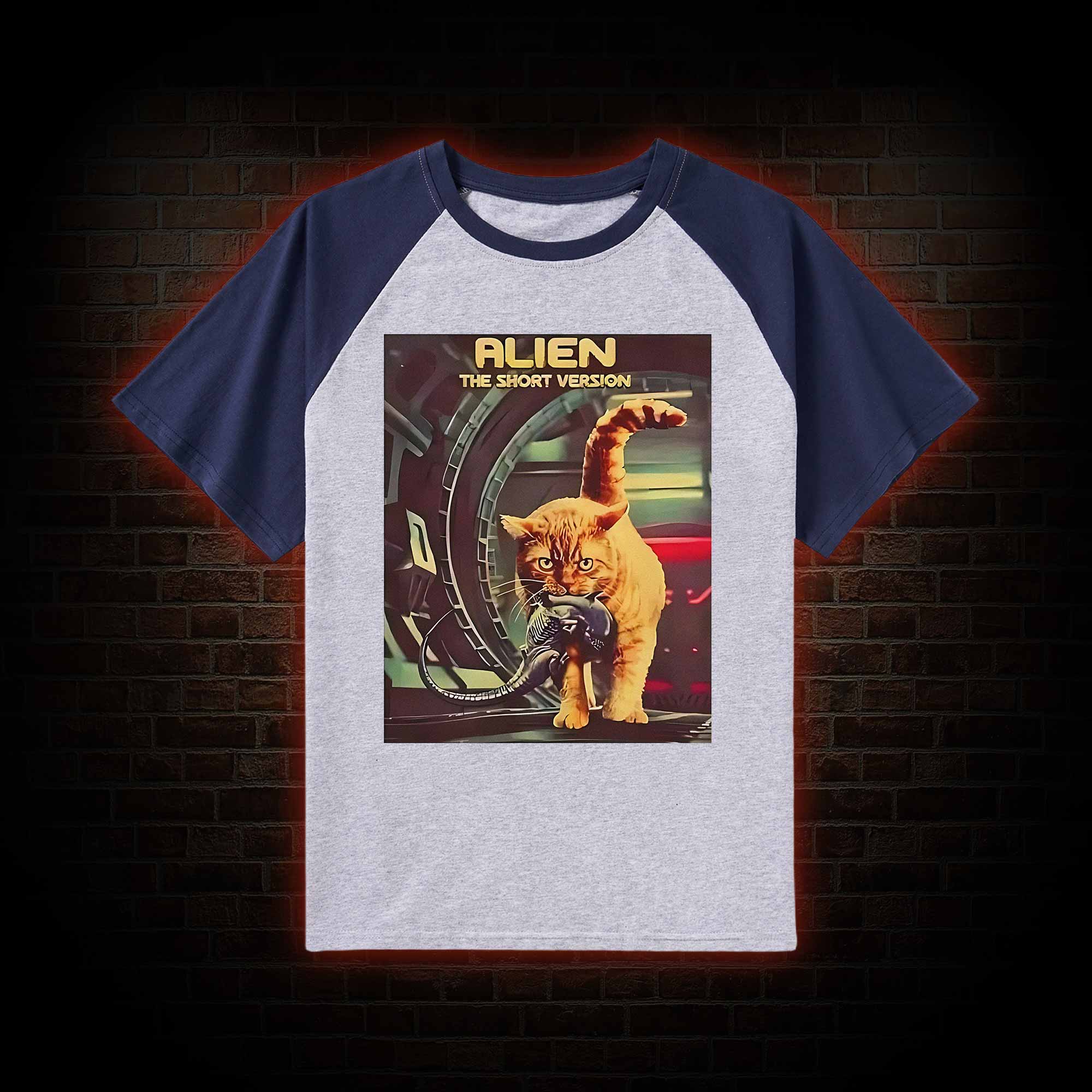 Alien Cat Raglan T-shirt