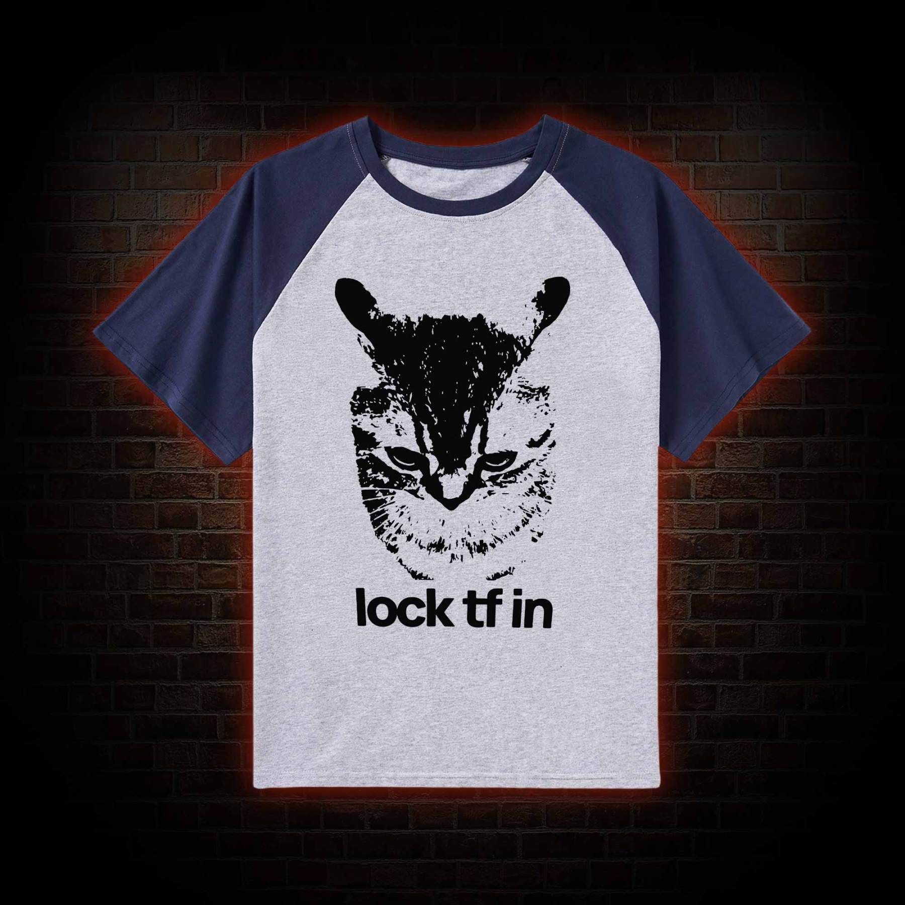 Lock TF in Cat Raglan T-shirt