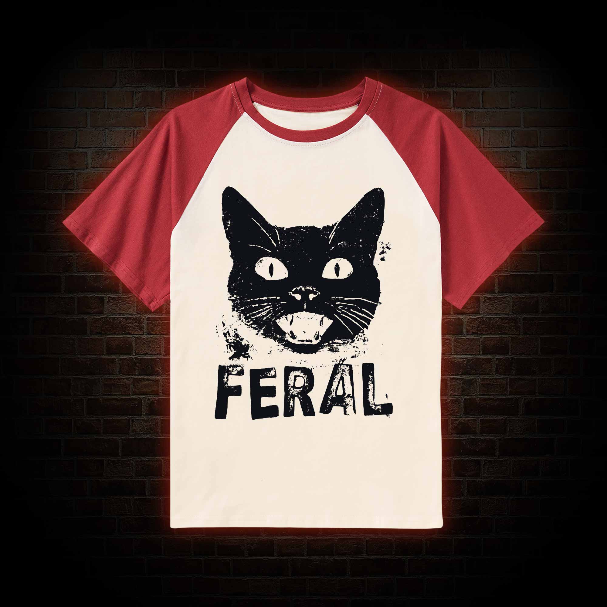Feral Cat Raglan T-shirt