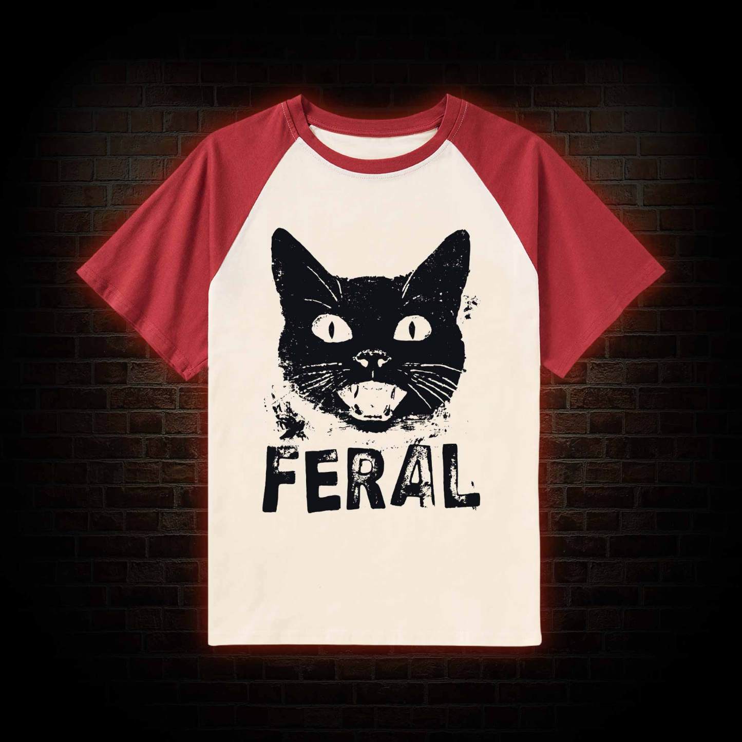 Feral Cat Raglan T-shirt