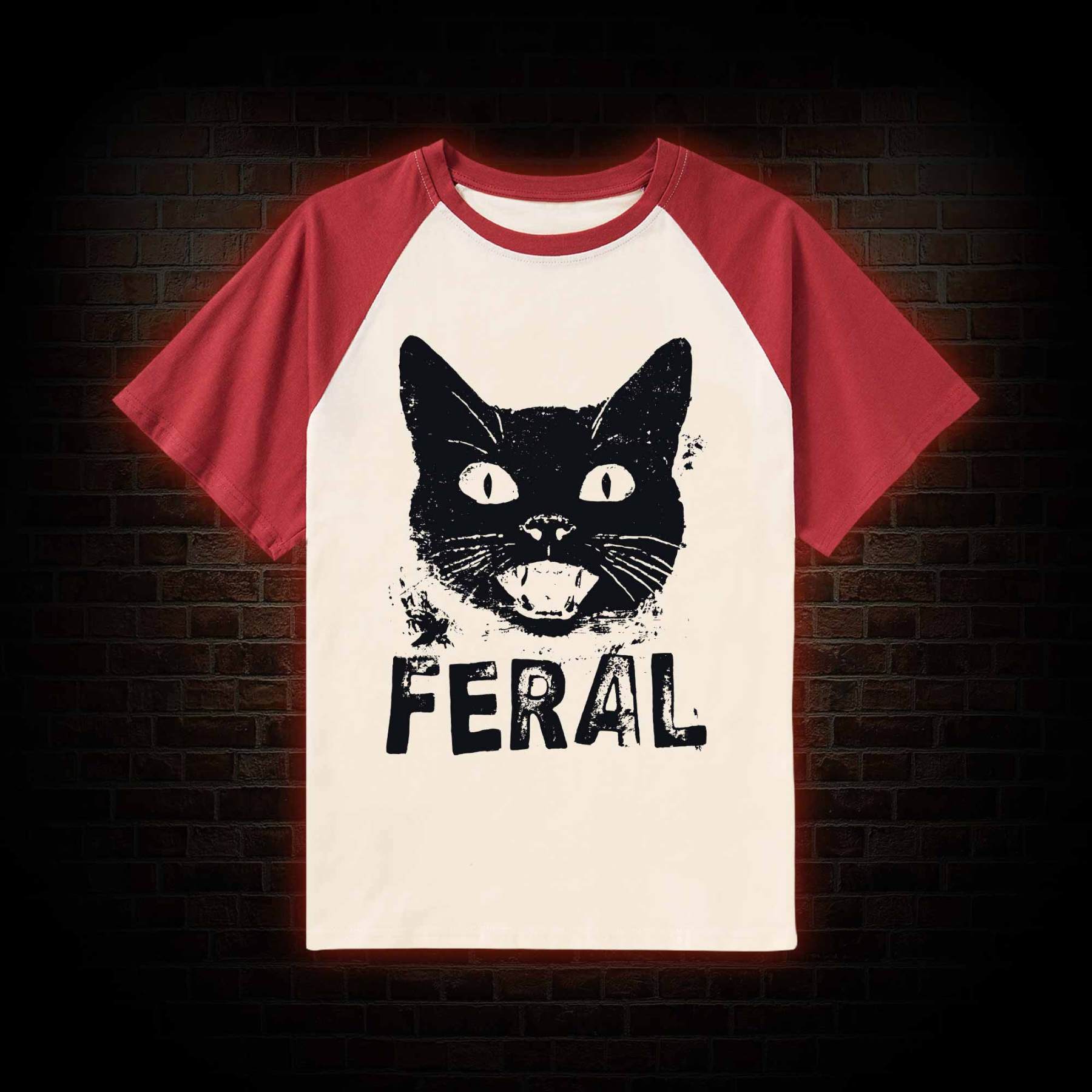 Feral Cat Raglan T-shirt