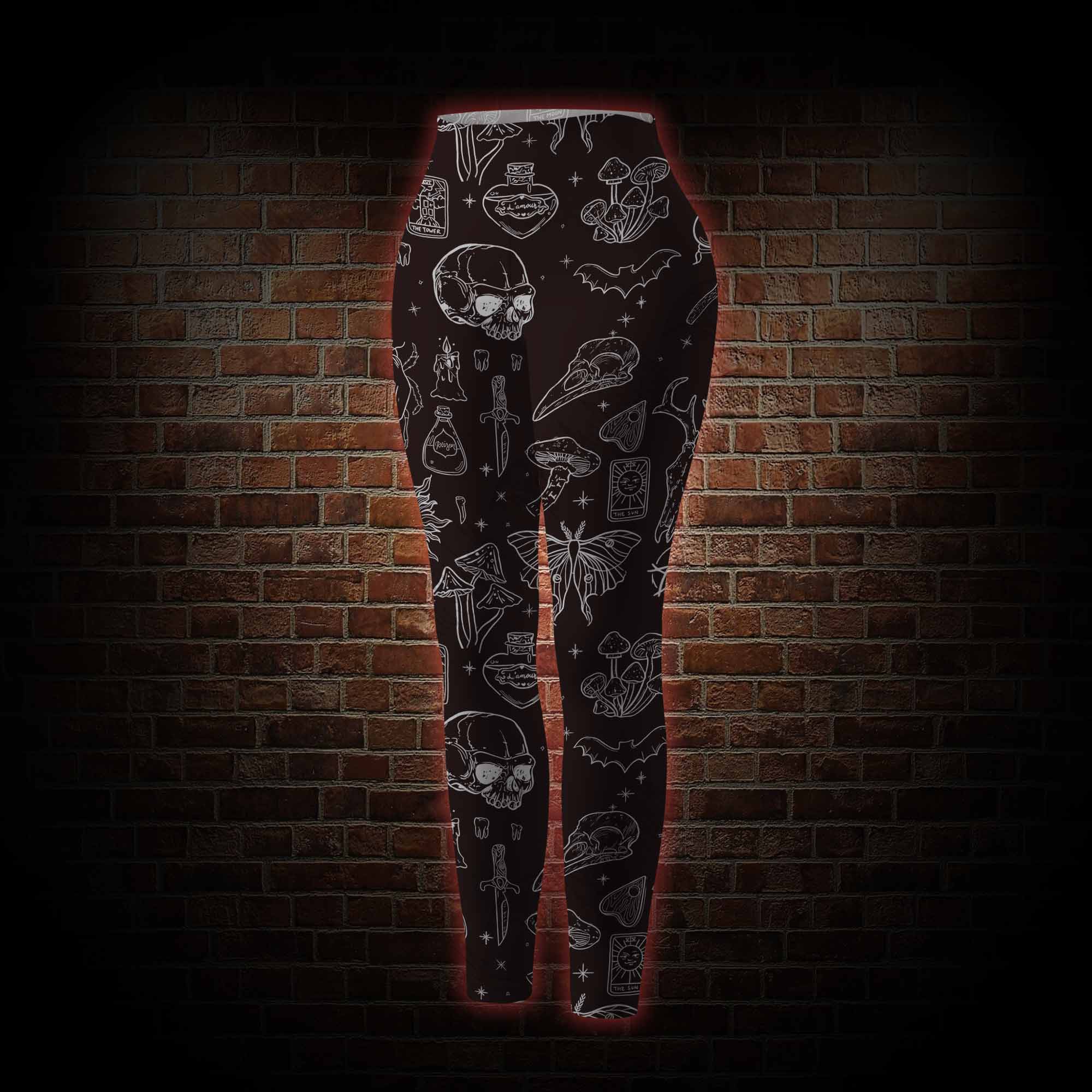 Mystical Symbols and Skulls Women's Tight-Fitting Pants