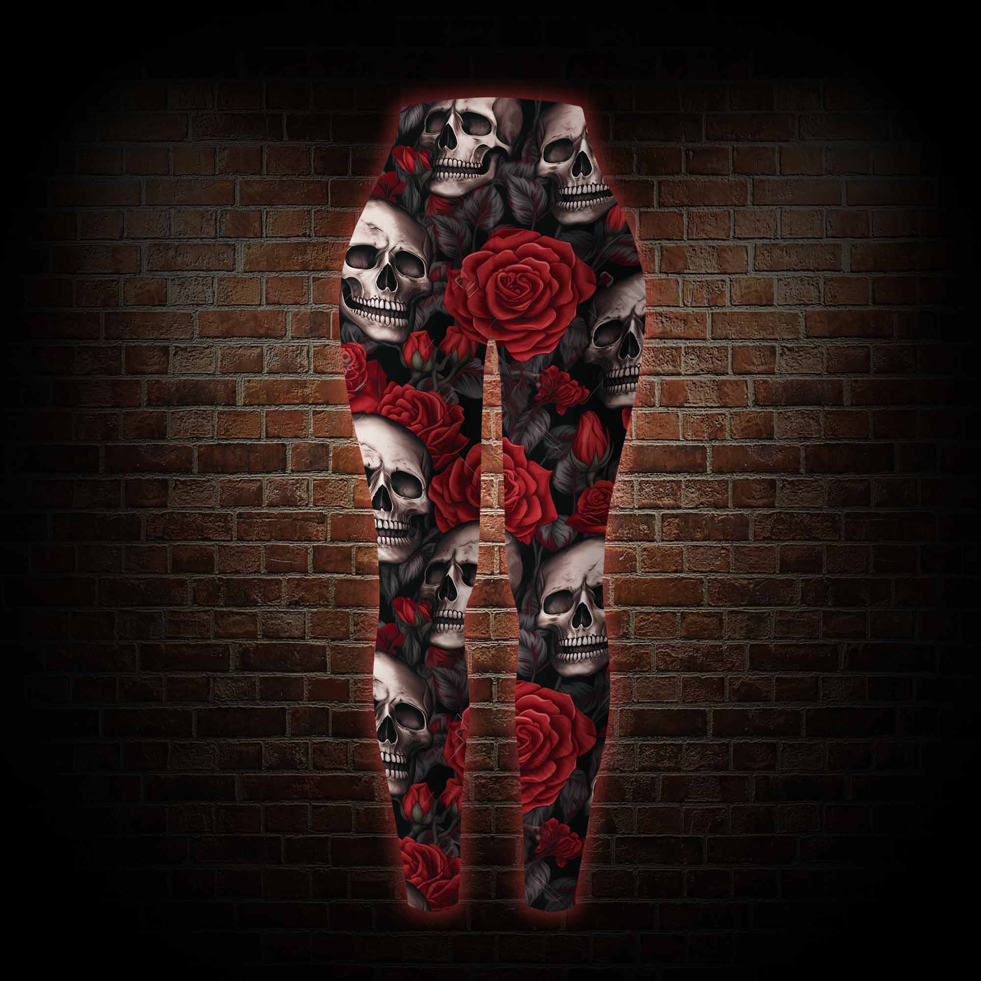Skull and Roses Women's Tight-Fitting Pants