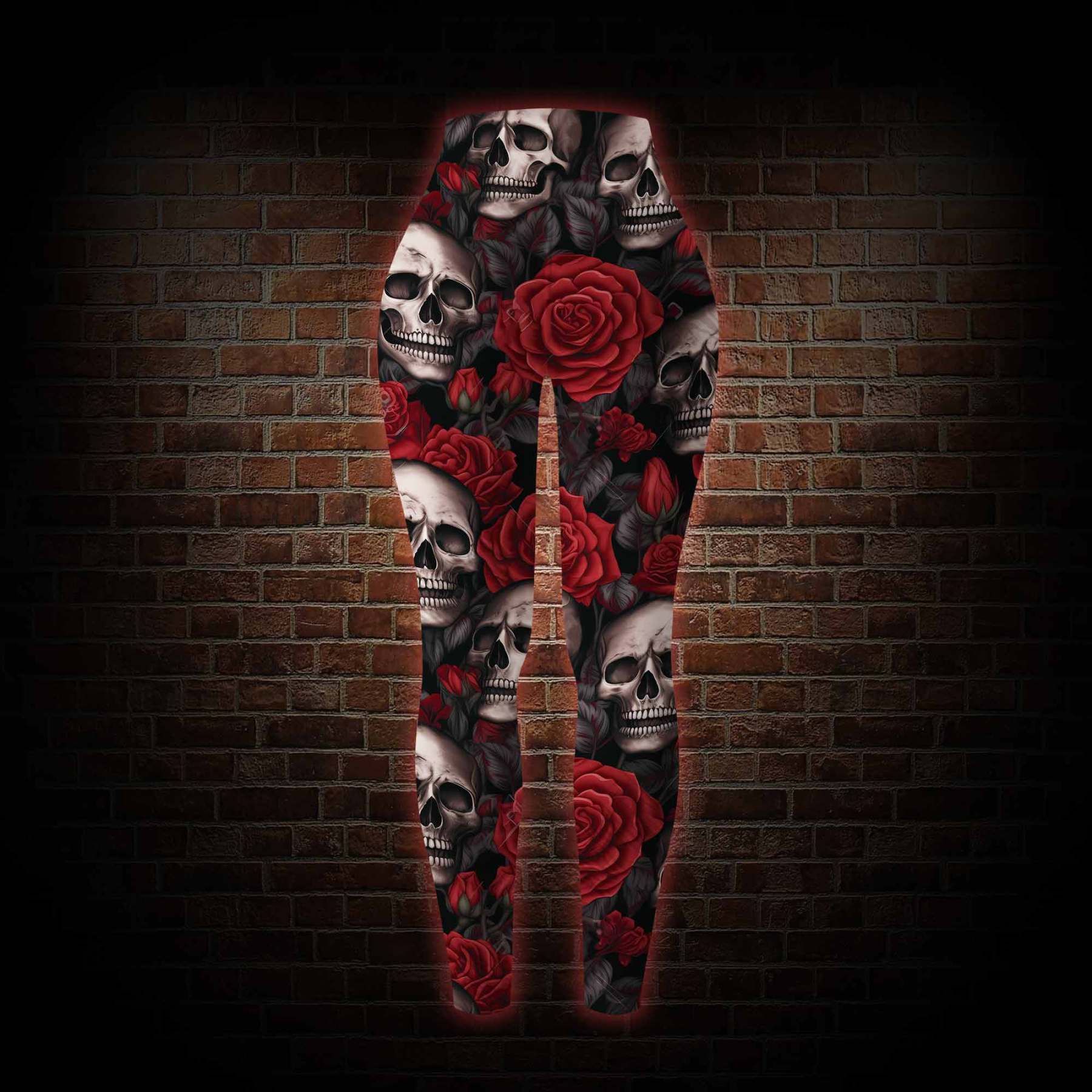 Skull and Roses Women's Tight-Fitting Pants