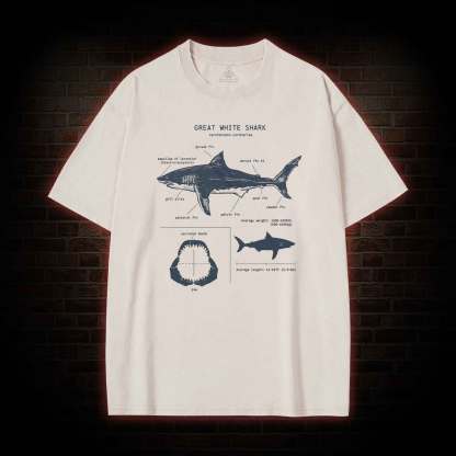 Great White Shark Biology Washed T-shirt