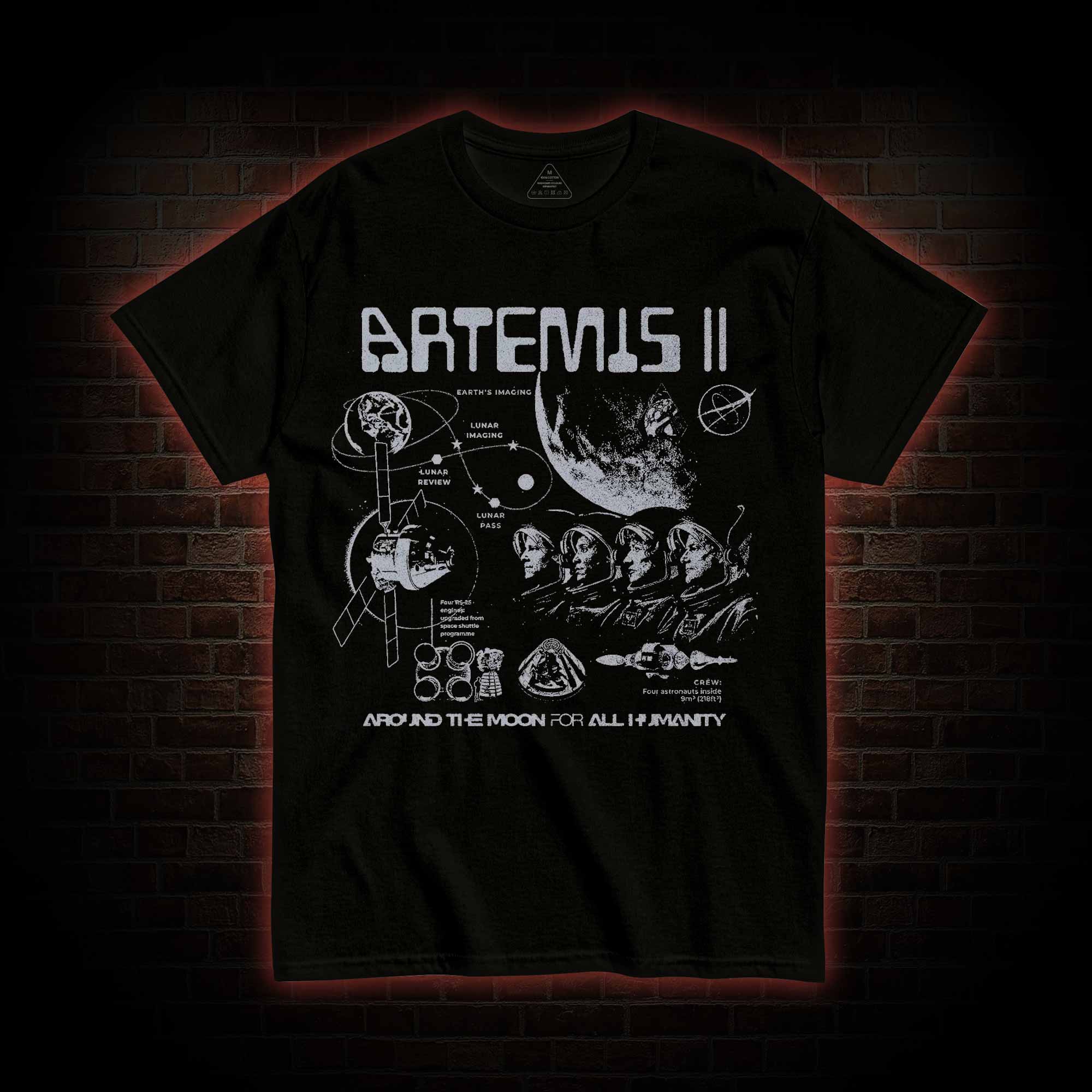 Around the Moon for All Humanity T-shirt