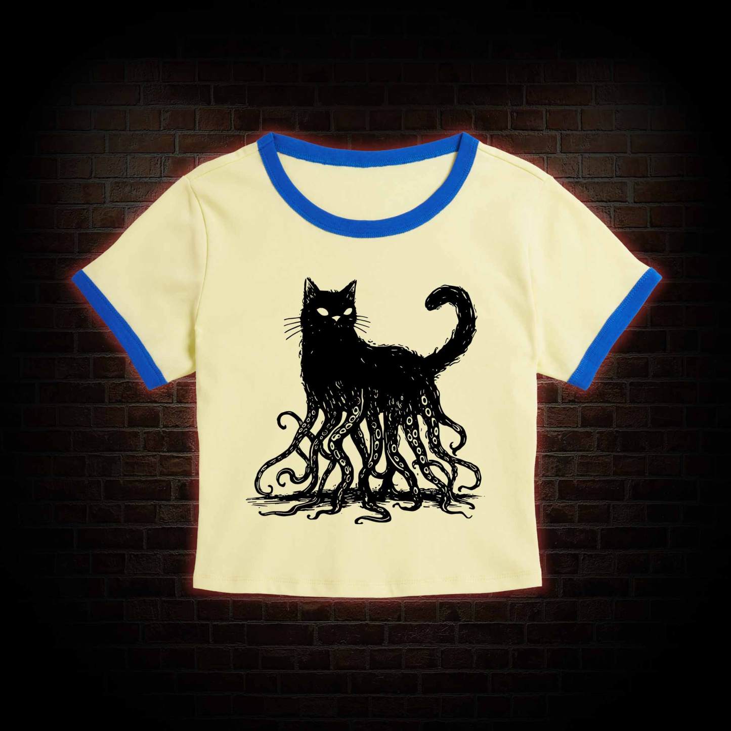 Octopus And Black Cat Baby Tee
